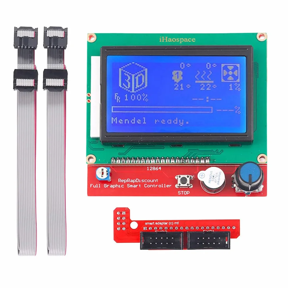 Graphic Smart LCD12864 - modulo controller con display LCD12864 per stampante 3D, con adattatore e cavo per Ramps 1.4 RepRap