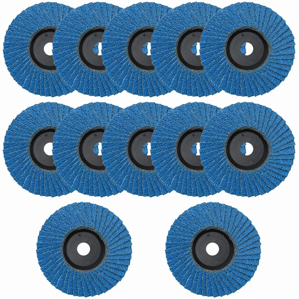 12 Pezzi 76mm Disco Abrasivo Lamellare Grana 60, Dischi Abrasivi a Lamelle Foro Centrale 10mm per La Lucidatura Ruvida di Metallo, Legno, Plastica
