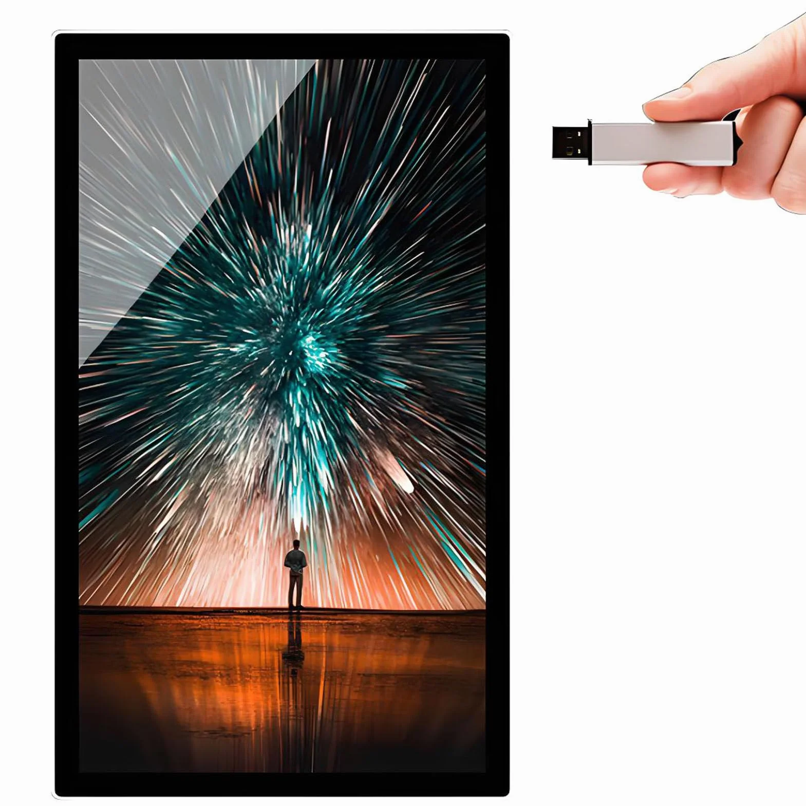 Schermo Pubblicitario per Negozio per Riproduzione Video/Immagini,Parete/Incassato,Orizzontale/Verticale,Pubblicazione Remota/USB,Schermo Pubblicitario per Display Menù 27"