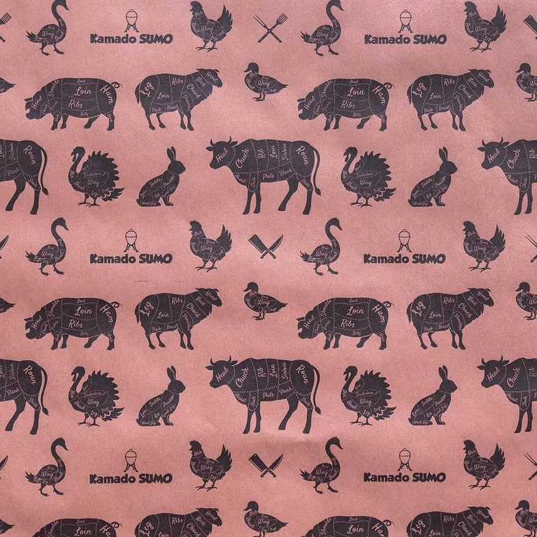 Kamado SUMO Rotolo di Carta da Macellaio Rosa - 30m x 45cm - Carta da Macellaio Kraft per Barbecue