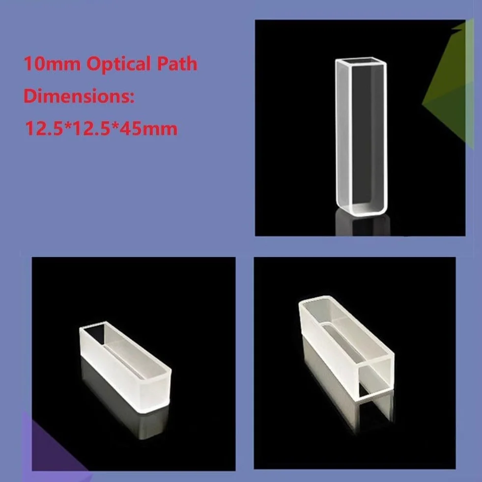 Quartz Cuvette 10mm Optical Path 2 Pack per spettrofotometro 751/722, 3,5 ml, 190-2500 nm, 600 °C