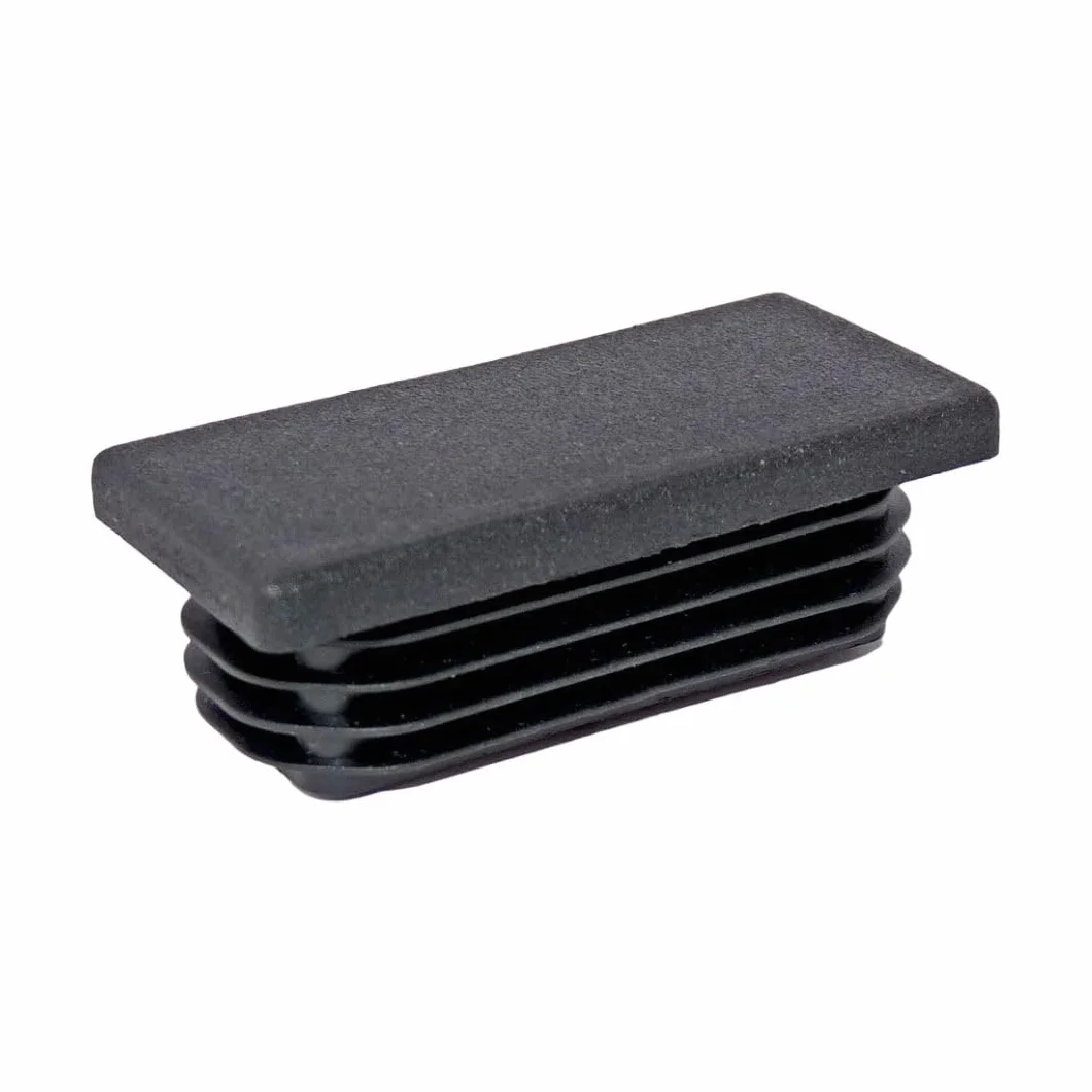 Tappo a Lamelle Rettangolare in Plastica Polietilene Inserto Alettato per Chiusura Tubi Rettangolari 80X40 Nero 5 pezzi