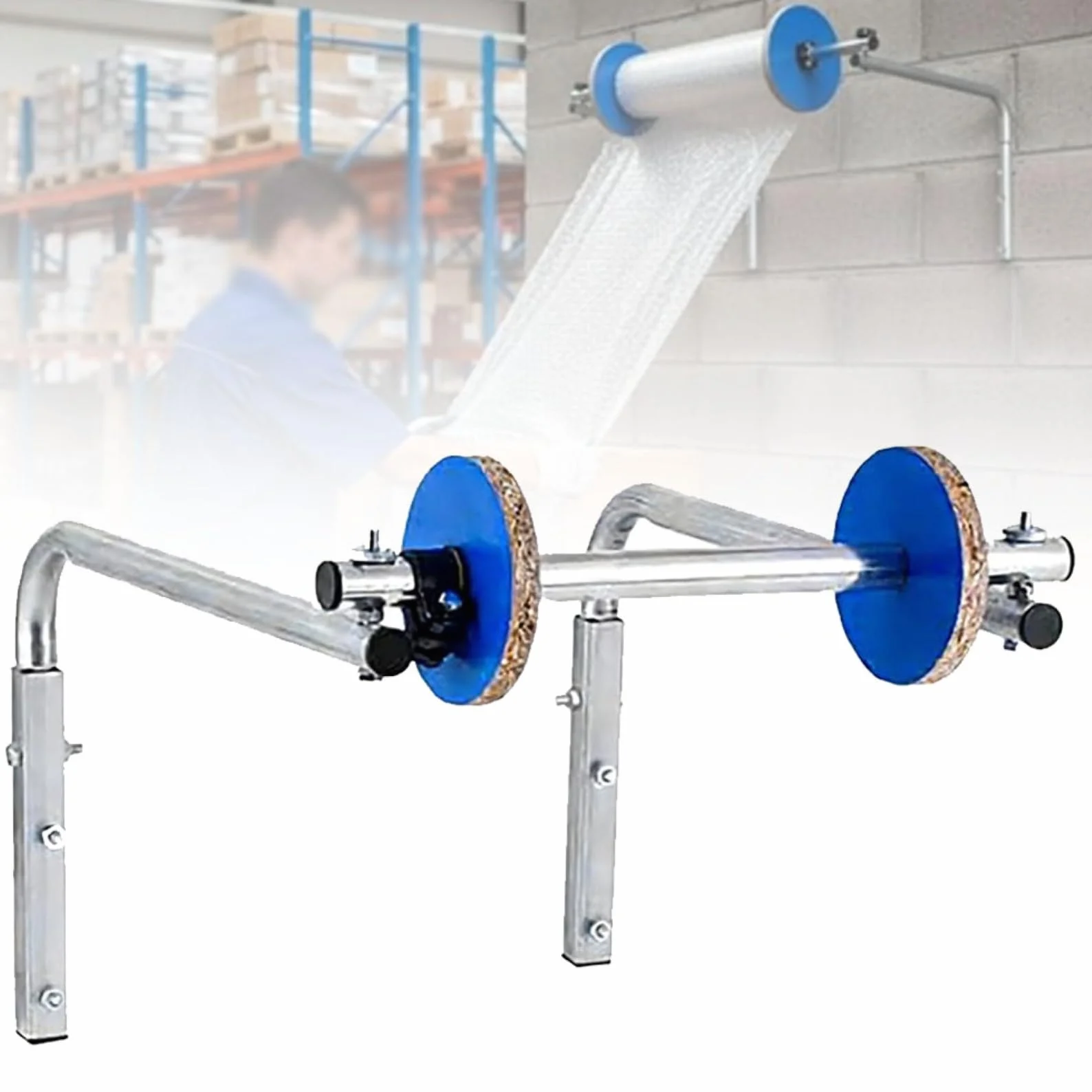 Dispenser da Muro per Rotoli di Pluriball, Macchina Manuale per Imballaggio e Stand per Rotoli, per Spedizioni Rapide, Traslochi e Forniture per Imballaggio 80cm