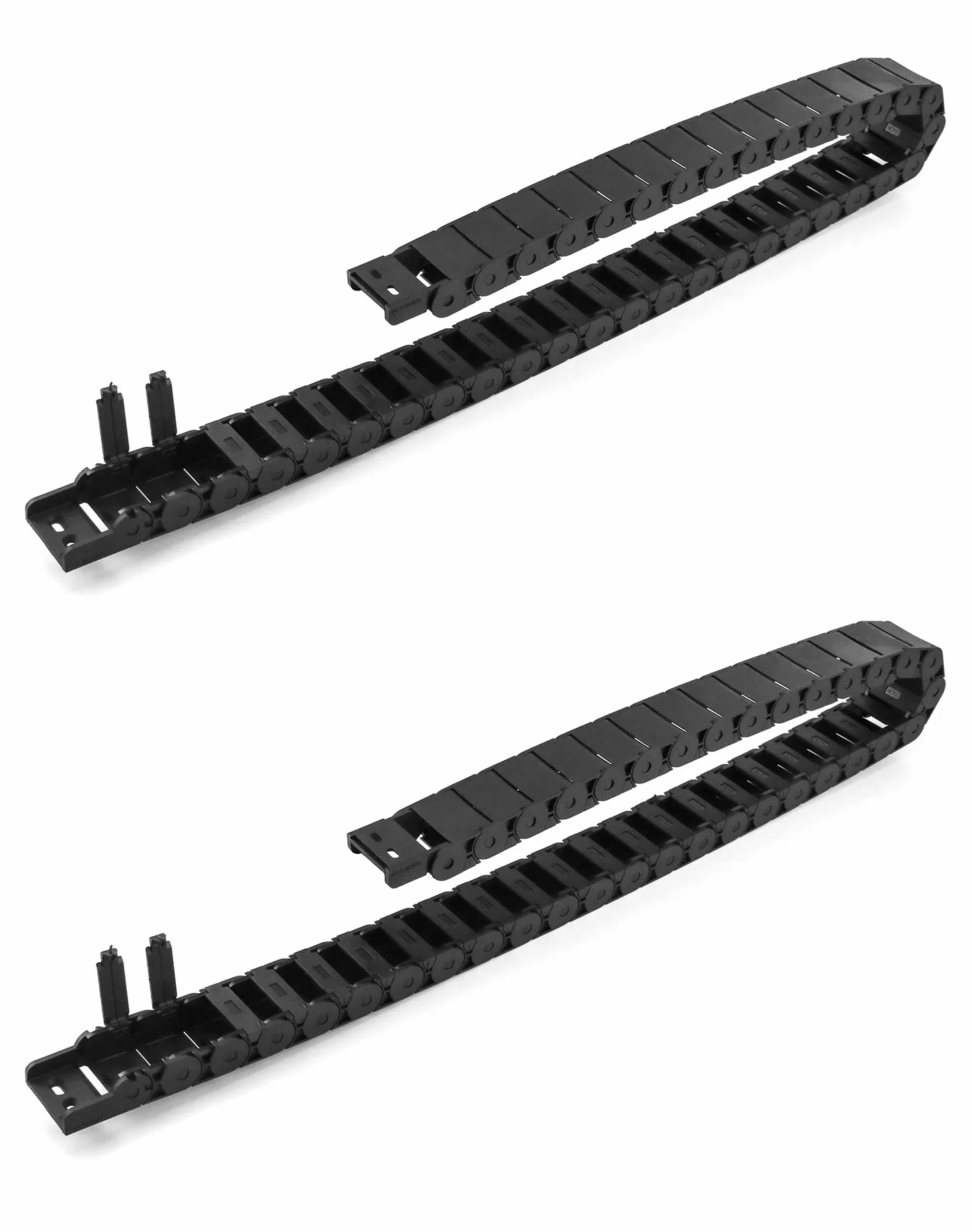 QWORK Catena portacavi semichiusa per utensili CNC, lunghezza 1 metro/3,28 piedi, confezione da 2, dimensione interna 15 x 30 mm, raggio di curvatura R28/38, adatta per varie applicazioni