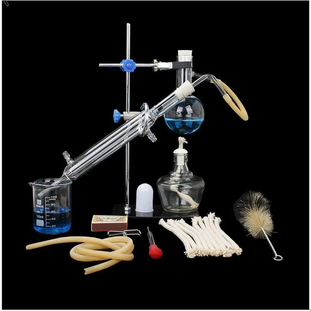 Distillatore distillazione Apparato vetreria di laboratorio Industria Scientifico Acqua Distiller for Fare etereo Olio Alcool Distiller purificatore di distillazione del kit Apparato 10pcs insiemi