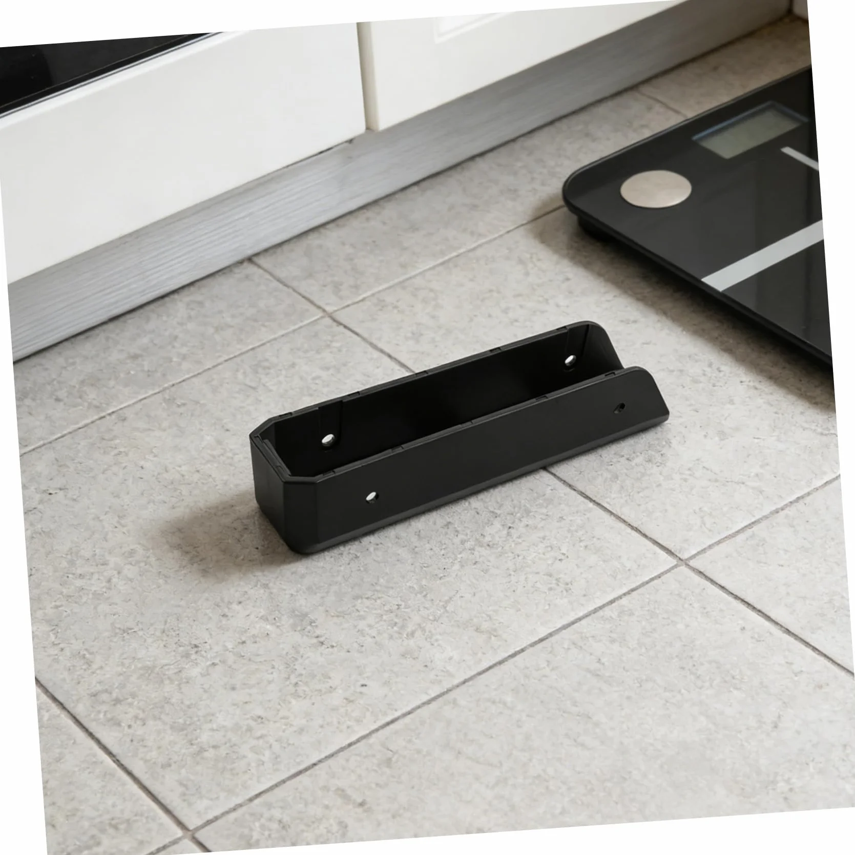 VILLCASE Supporto da Parete Compatto e Stabile in Acrilico Nero per Bilancia Digitale Porta Bilancia per Camera da Letto e Piccoli Appartamenti