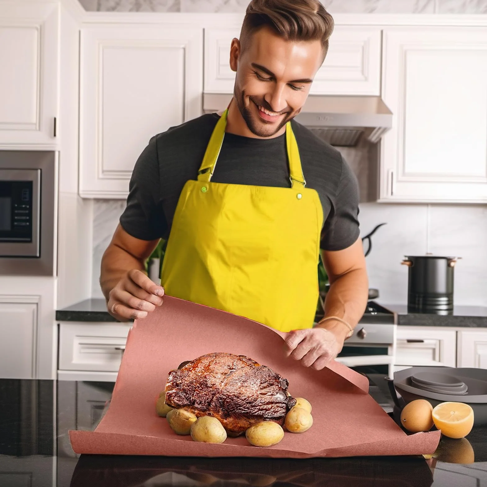 2 Rotoli Carta da macellaio Rosa,30cm x 10m carta kraft per BBQ Carta Forno Rotolo Butcher Paper BBQ Rosa per Barbecue, Affumicatore, Carne di Pesce, Perfetta per Cucinare Succoso