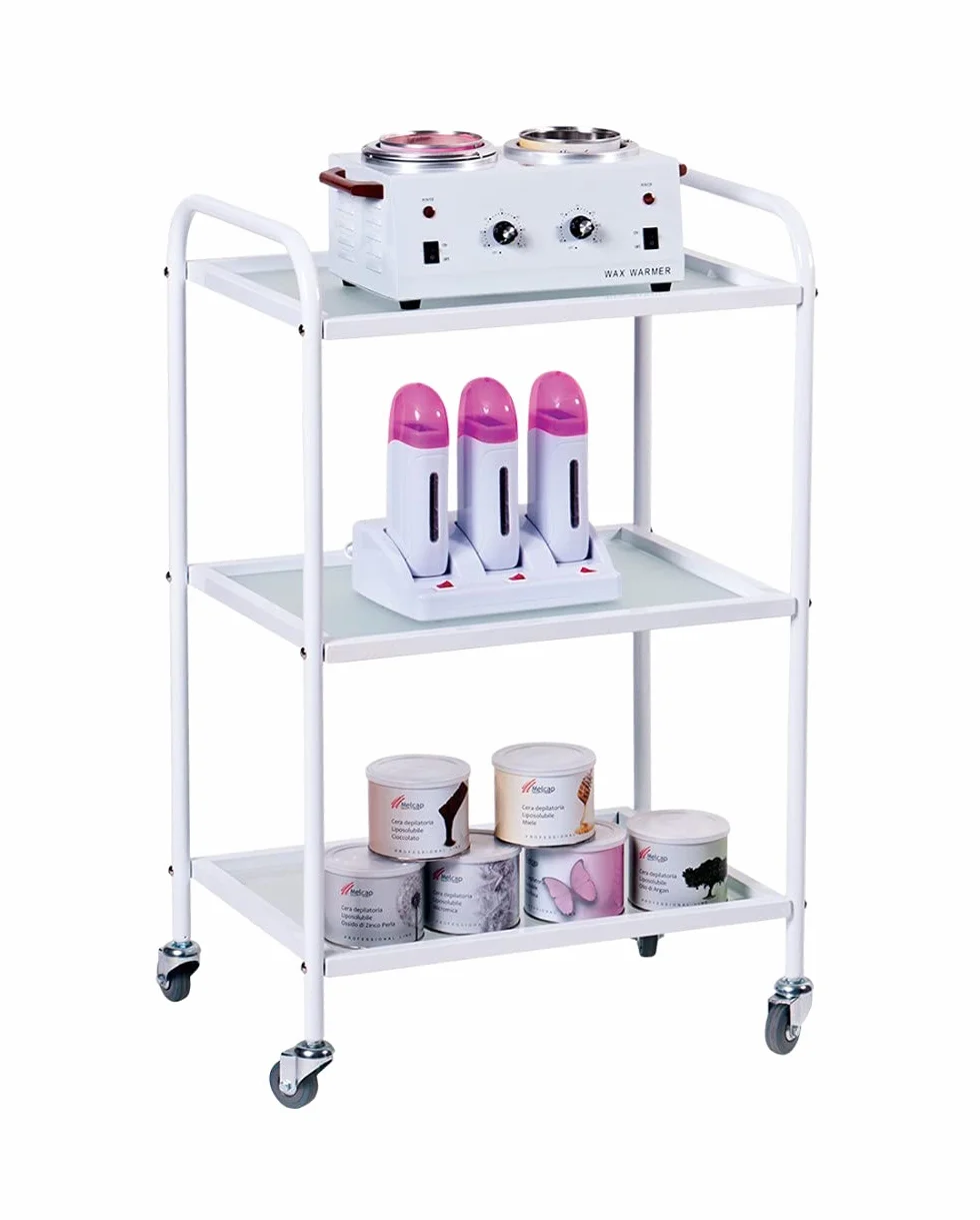 Carrello Estetista Bianco con 3 ripiani Professionale