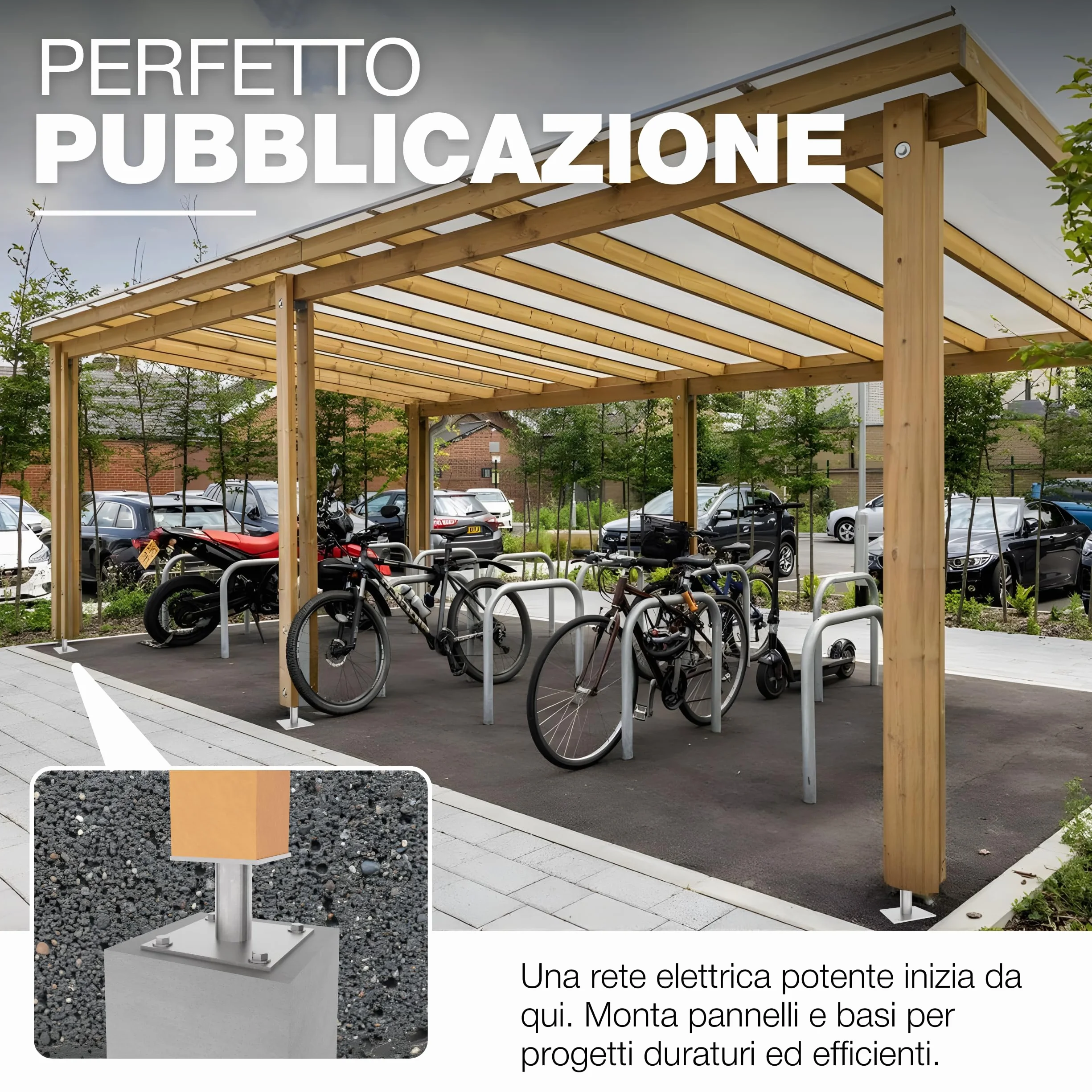 GeZu Impex Supporto per Pali 100 x 100 mm Set di 4 Ancoraggi per Pali Zincati a Caldo Supporto Heavy Duty Base Elevata