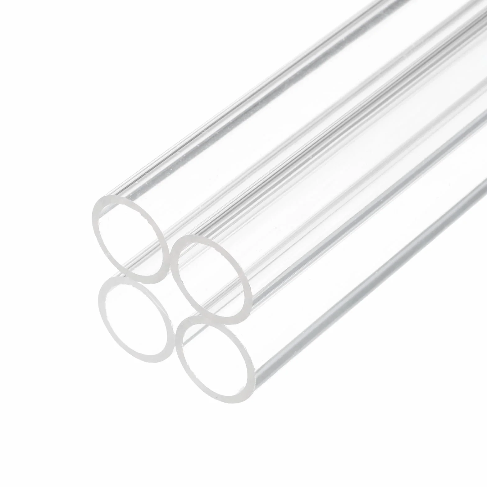 Tubo Rigido in Plastica Trasparente da 10" 16mm x 20mm (5/8" x 0,8") Tubo in Acrilico Tondo in Policarbonato, [Per Idraulica, Acquari, Fai da Te] - 4 Pezzi