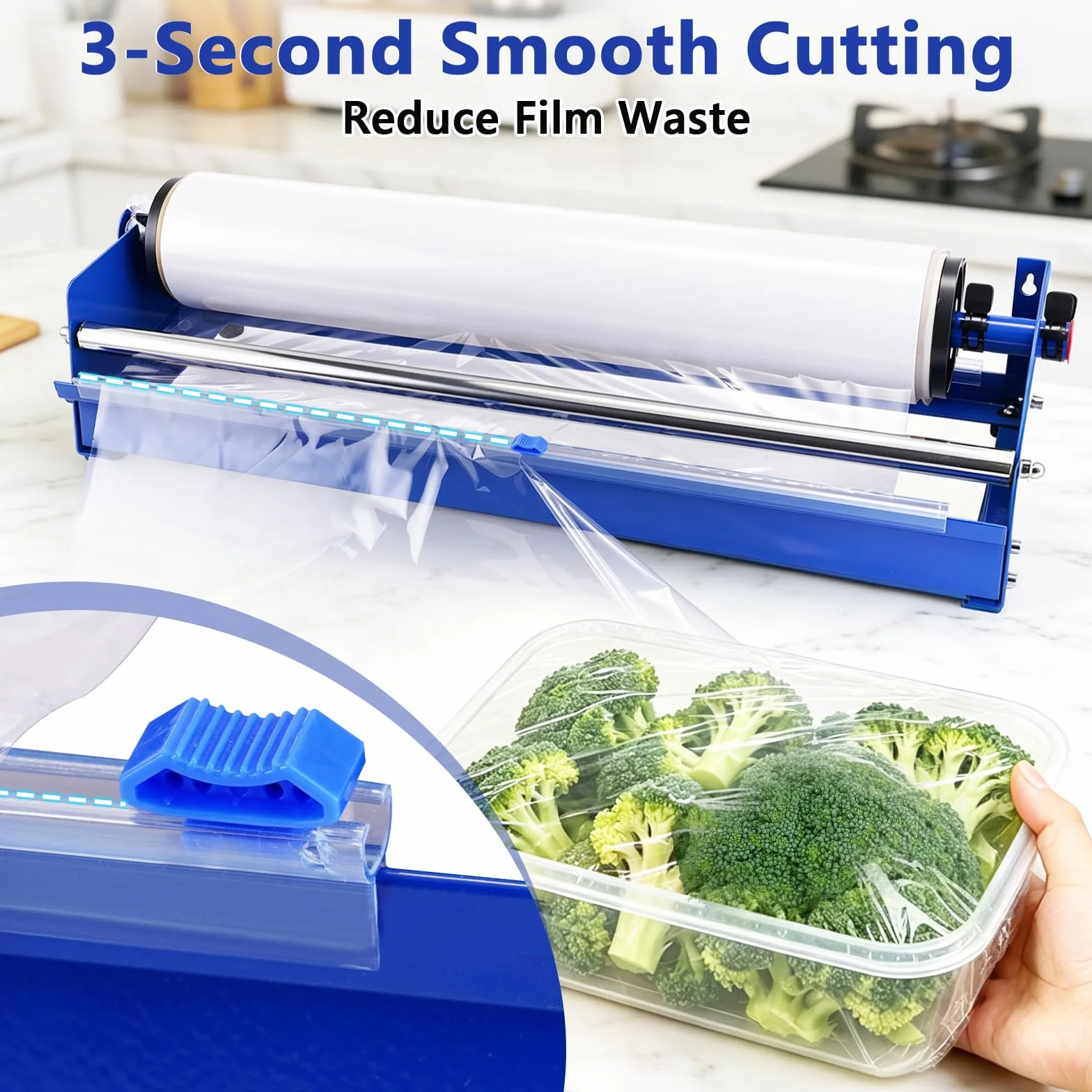 YJINGRUI Macchina avvolgitrice manuale di film estensibile, macchina imballatrice dell'erogatore di film estensibile da 19,5 ", strumento manuale per avvolgimento pallet per la conservazione di