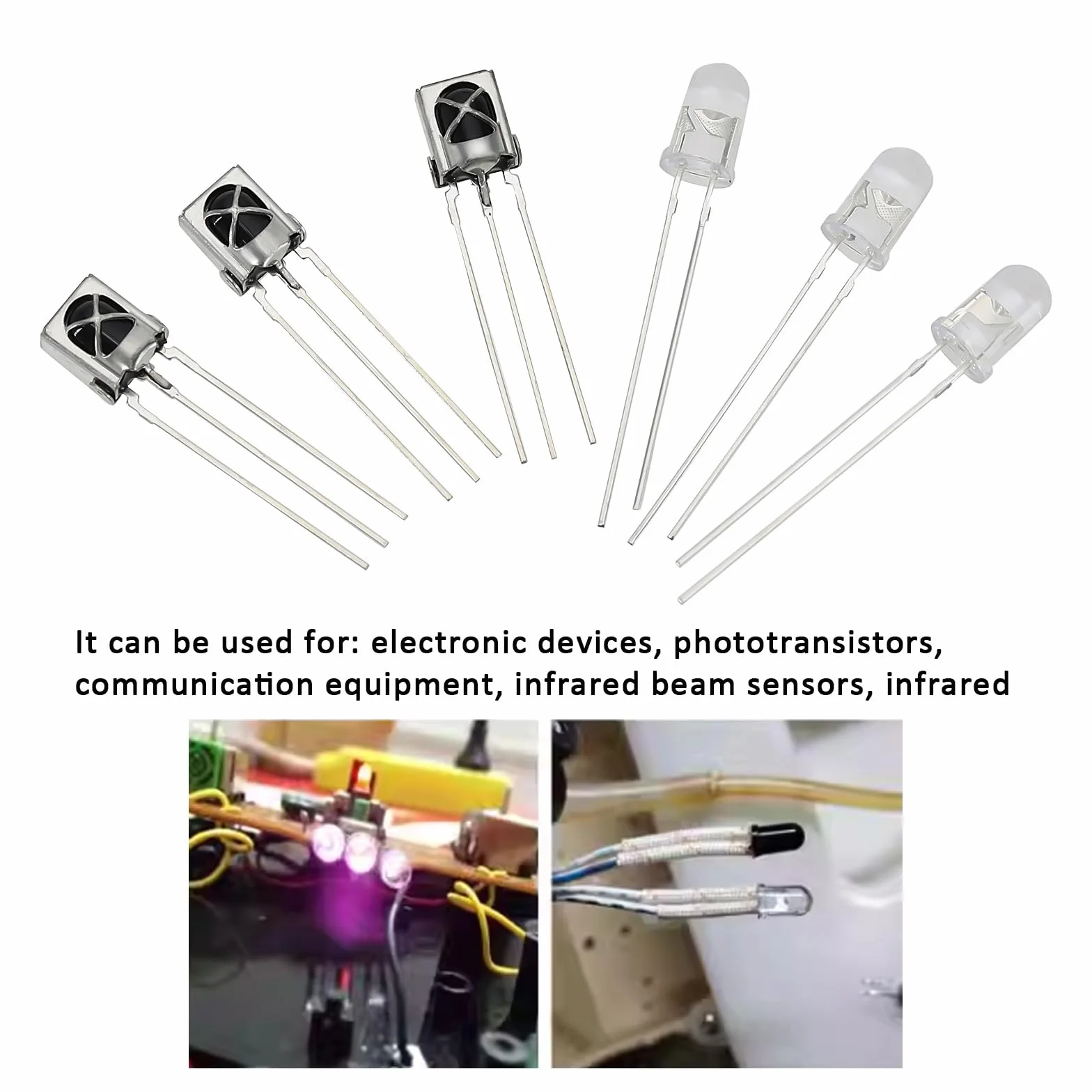 EMSea Confezione da 20 paia di trasmettitori e ricevitori, 5 mm, emettitore a infrarossi VS1838B, ricevitore a infrarossi per dispositivi elettronici, fototransistor, apparecchiature di comunicazione