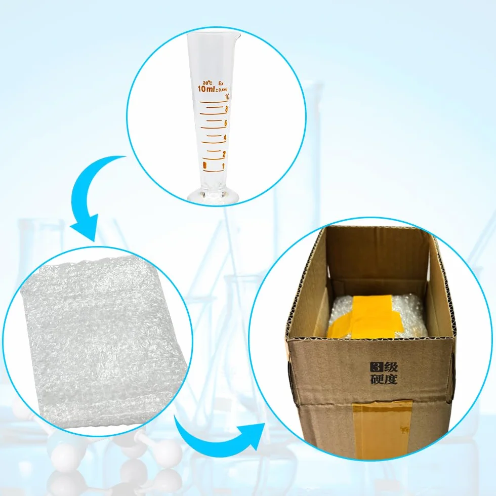 1 misurino conico graduato da 5 ml a 2000 ml con base in vetro per farmacia, con beccuccio (10 ml)
