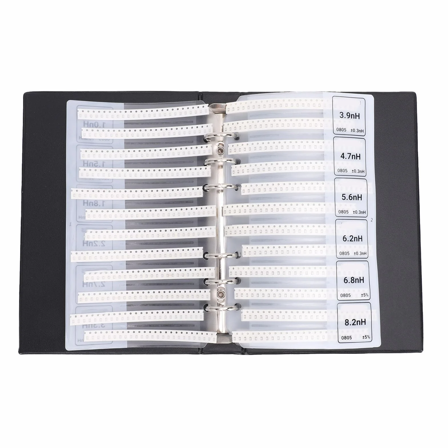 Asixxsix Libro Campioni di Induttori SMD 0805, Libro Campioni di Chip da 60 con Resistori, Condensatori, Transistor, Diodi Assortimento di Componenti Elettronici per L'ingegneria