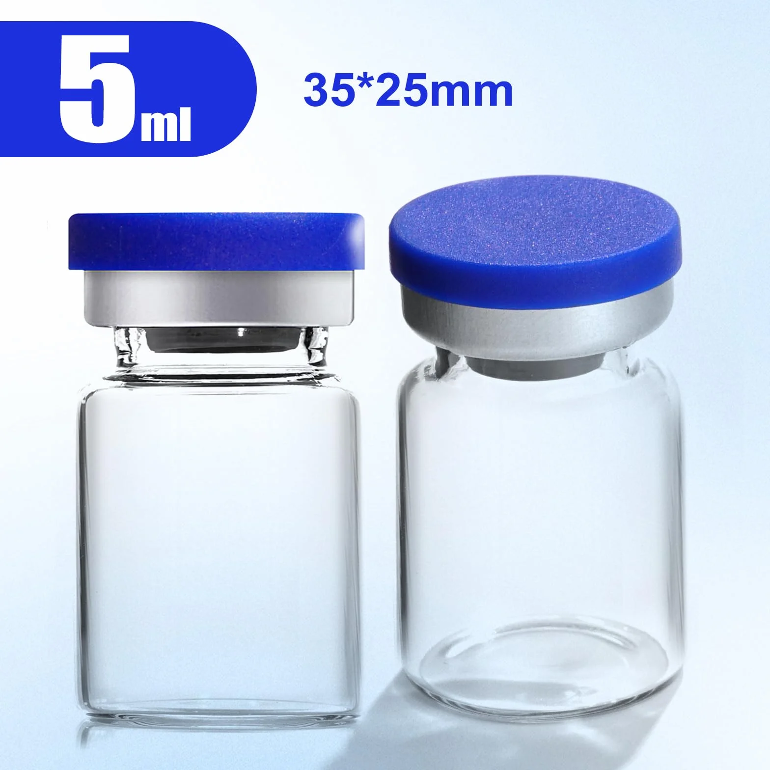 Sterile Empty Glass Vials with Caps 5 ml Laboratory Liquid Sample Storage Vials 10pcs