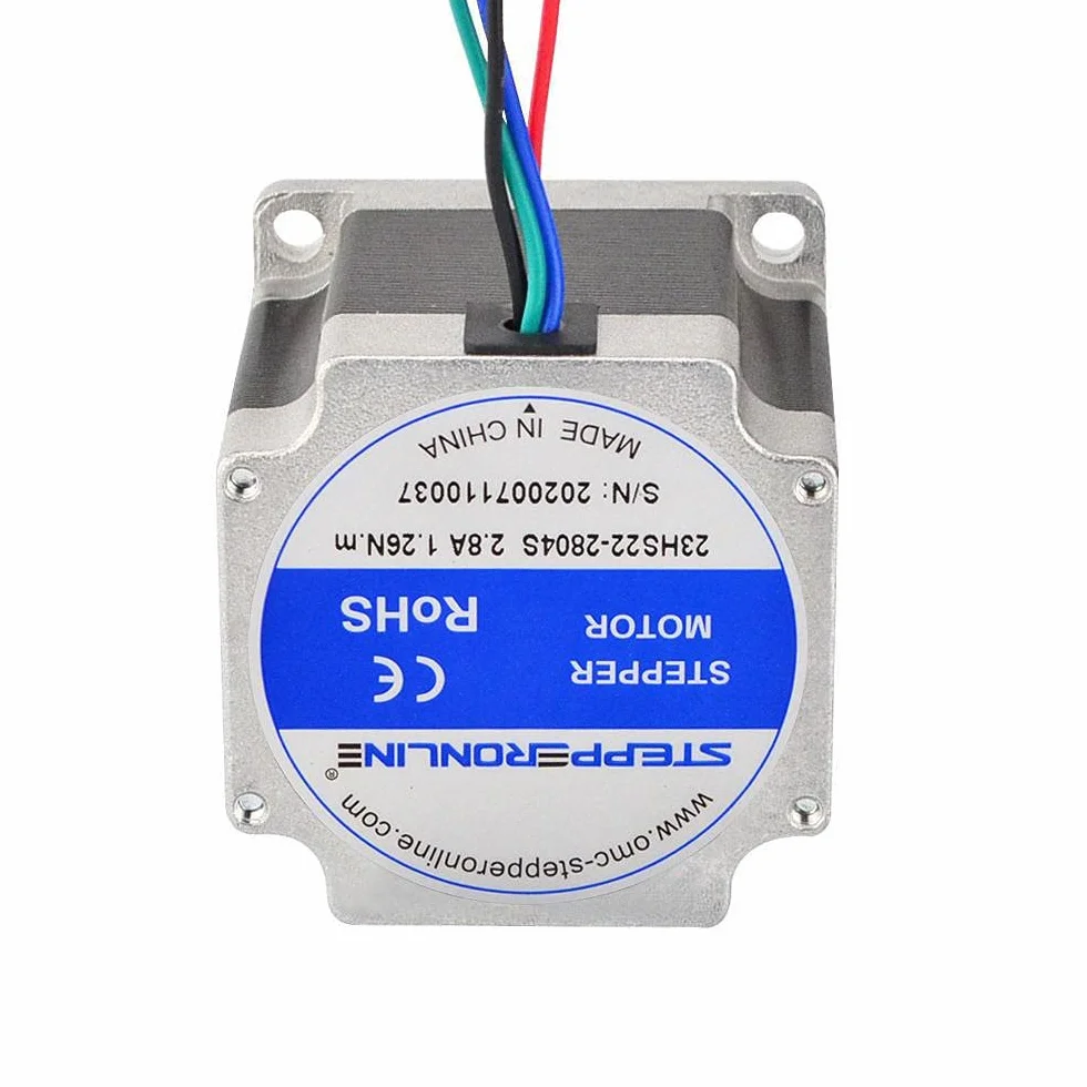 STEPPERONLINE Nema 23, motore passo-passo bipolare, 1,8 g, 1,24 Nm, 2,8 A, 57 x 57 x 56 mm, 4 fili per stampante 3D, fresa CNC