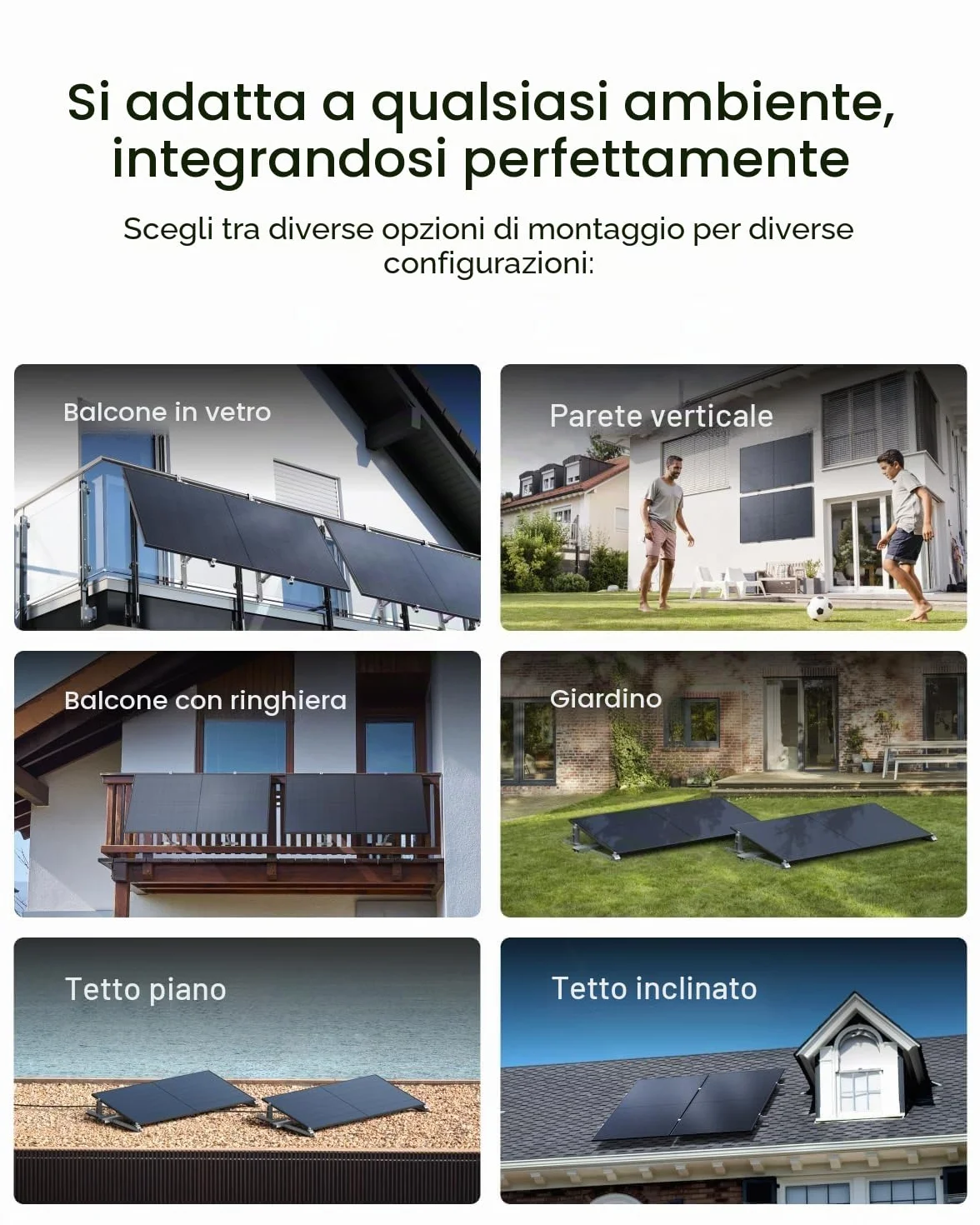 Solarway 880 Wp 800 W Centrale elettrica da balcone completa Inverter EcoFlow Stream 800W Moduli bifacciali Black 440 W