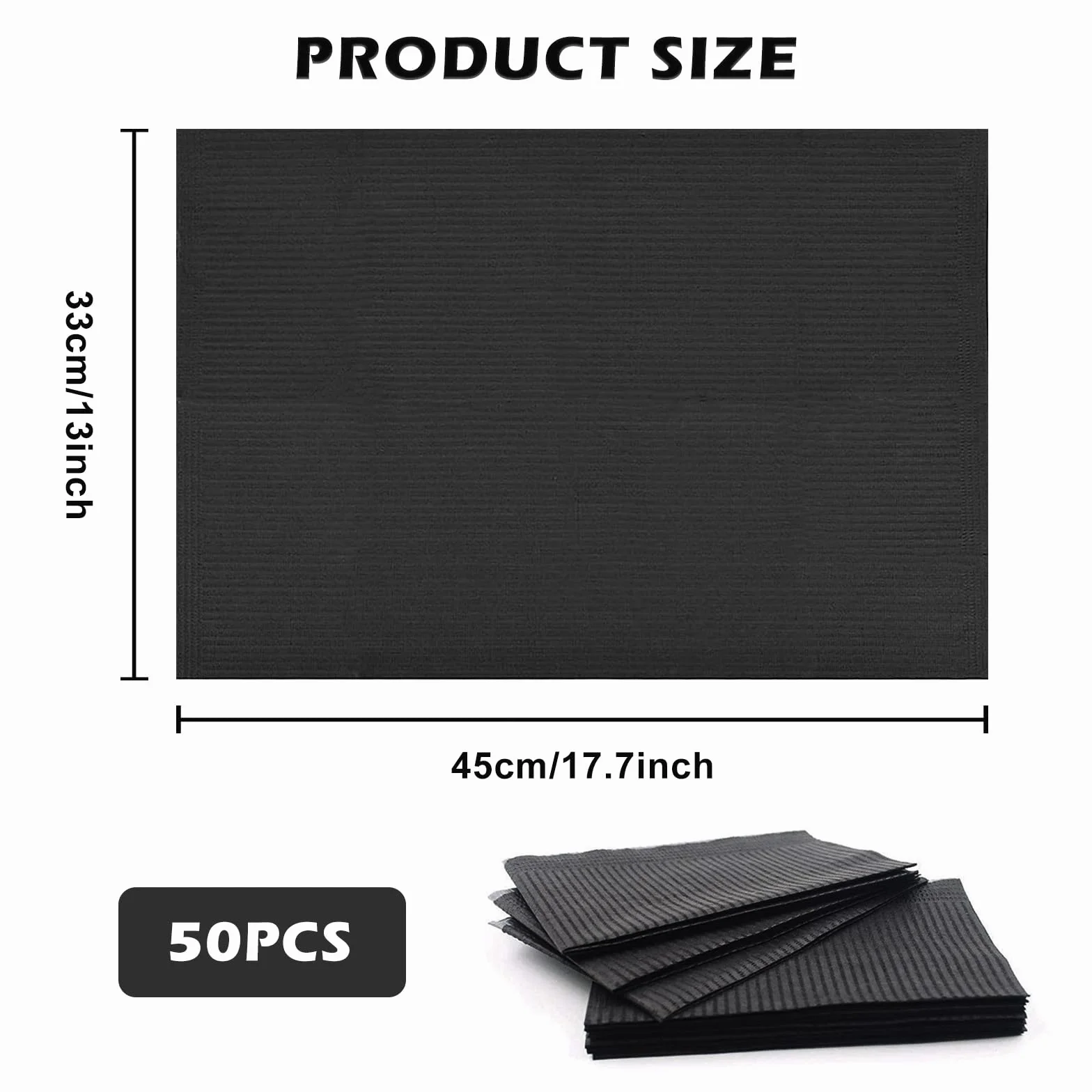SUNOYA 50 Pezzi Bavaglini Dentali Impermeabili 3 Strati 33x45cm Nera