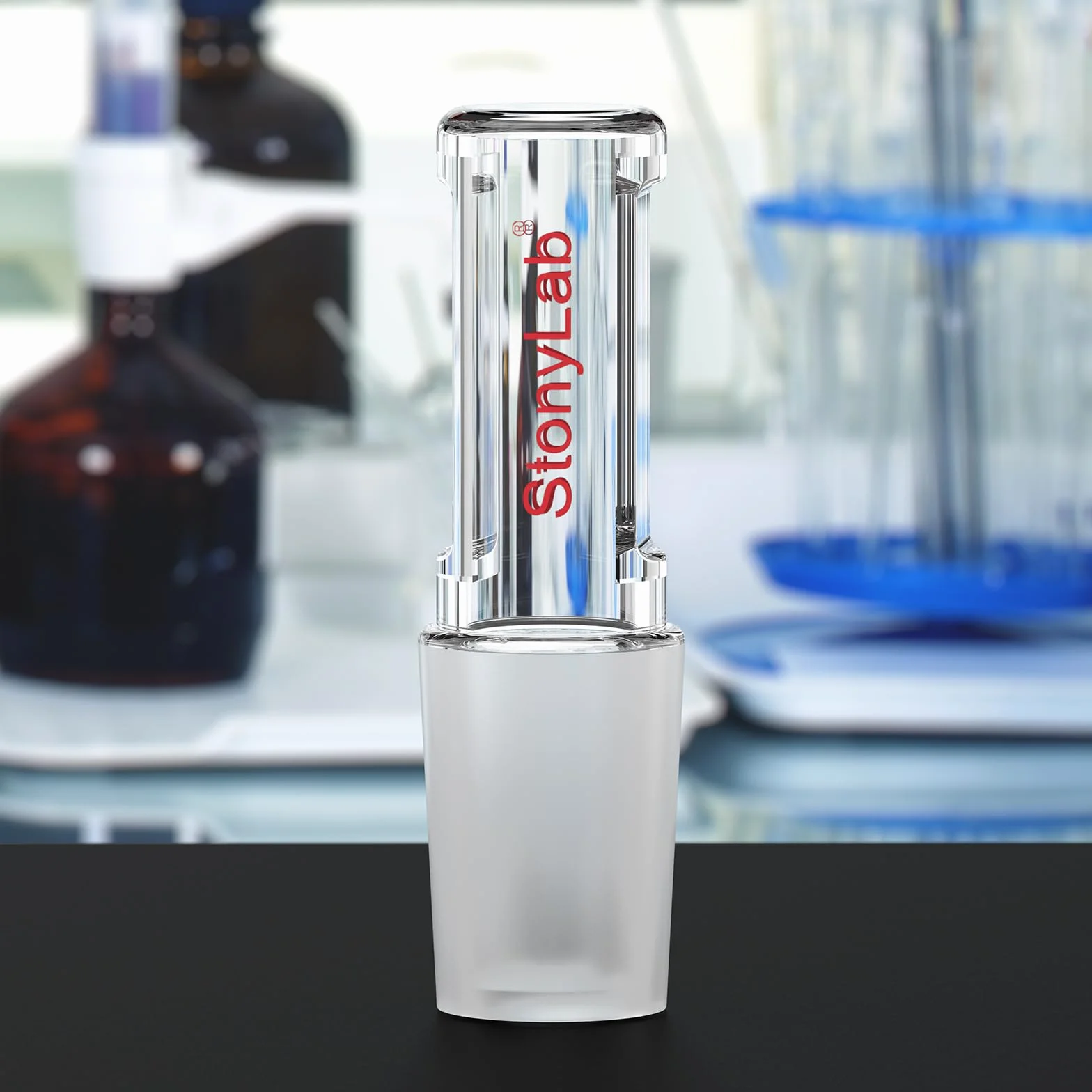 Tappo in Vetro Borosilicato, Tappo Dritto Cavo con Fondo Chiuso (1 Pezzo), Giunto 14/20, per Recipienti di Reazione da Laboratorio