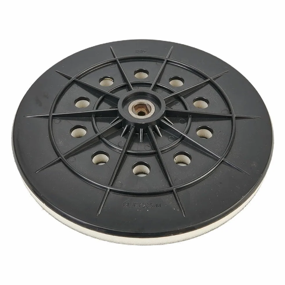 Platorello per levigatrice per cartongesso, 9 pollici, 215 mm, 10 fori, gancio e anello, in schiuma morbida, con disco abrasivo da 6 mm