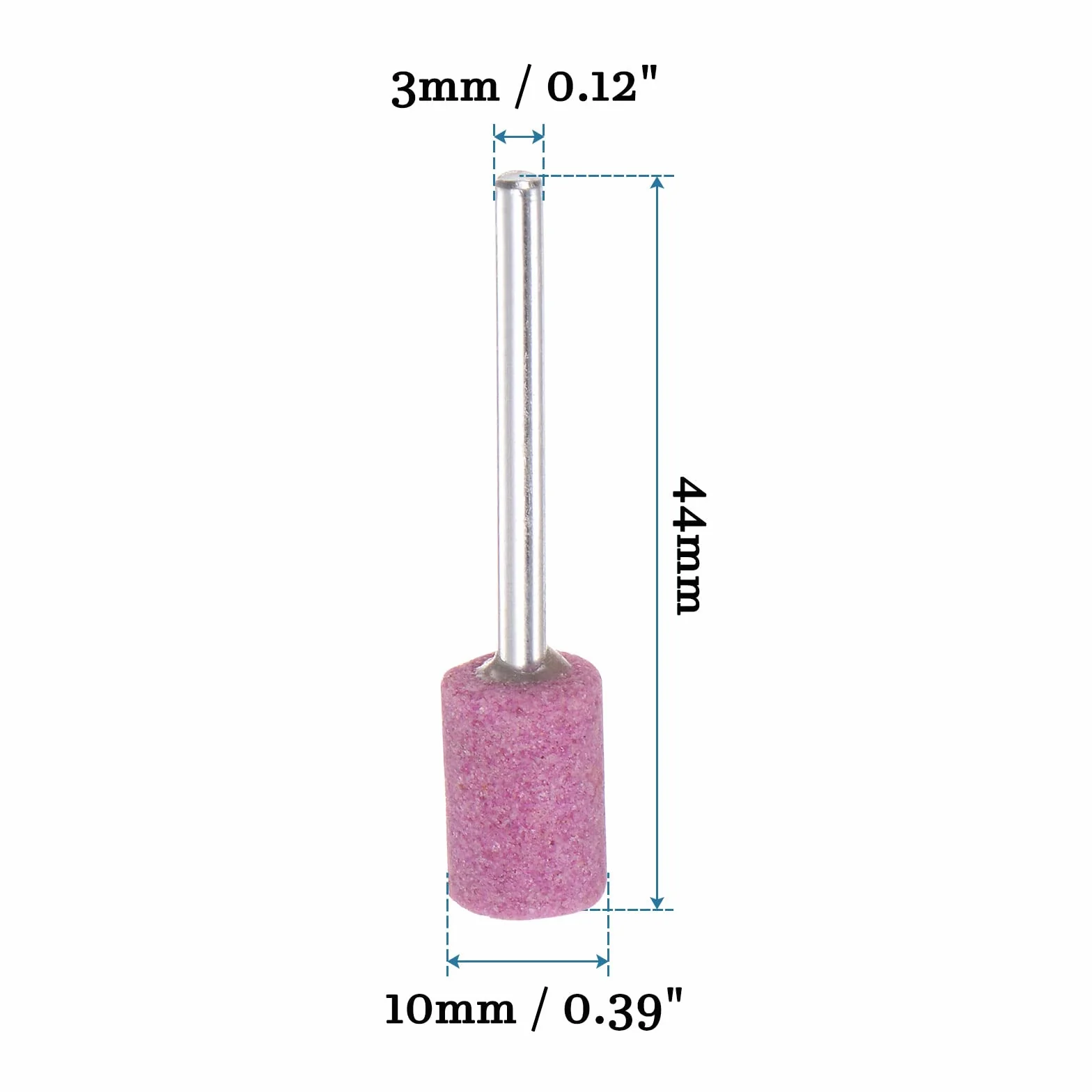 QUARKZMAN 3mm Gambo 10mm Diametro Abrasivo Montato Rettifica Pietre x 10pz Cilindro Forma per Levigatura e Lucidatura