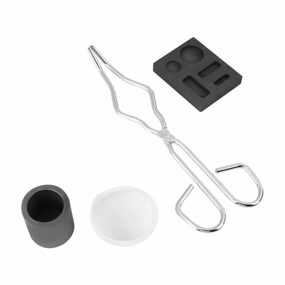 crogiolo per oro + Crogiolo di grafite ad alta purezza + Tong + Ciotola + Combo Kit di fusione torcia per lingottiera