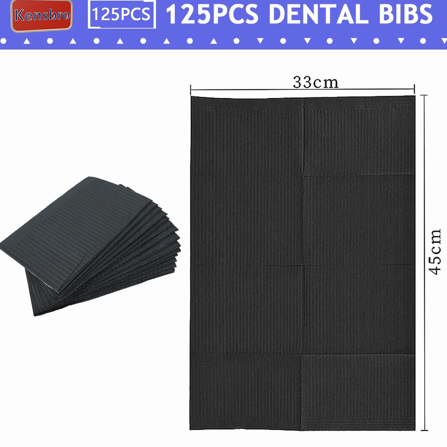 Bavaglini Dentali 125 Pezzi Usa e Getta 45x33 cm 3 Strati Idrorepellenti Tatuaggio