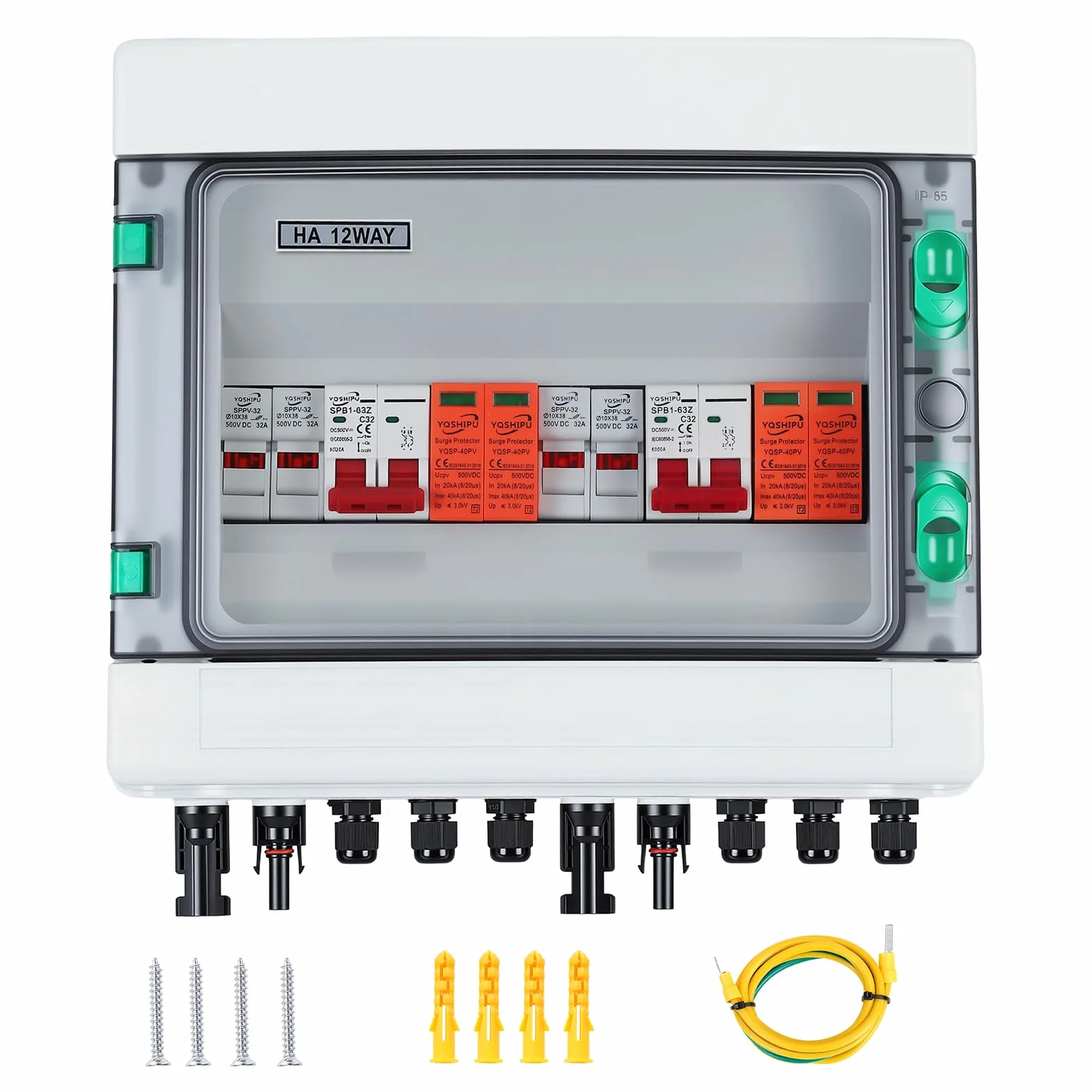 Quadro combinato solare, Protezione PV DC 32A 500V, interruttore IP65, con protezione multistrato, Gestione energetica efficiente