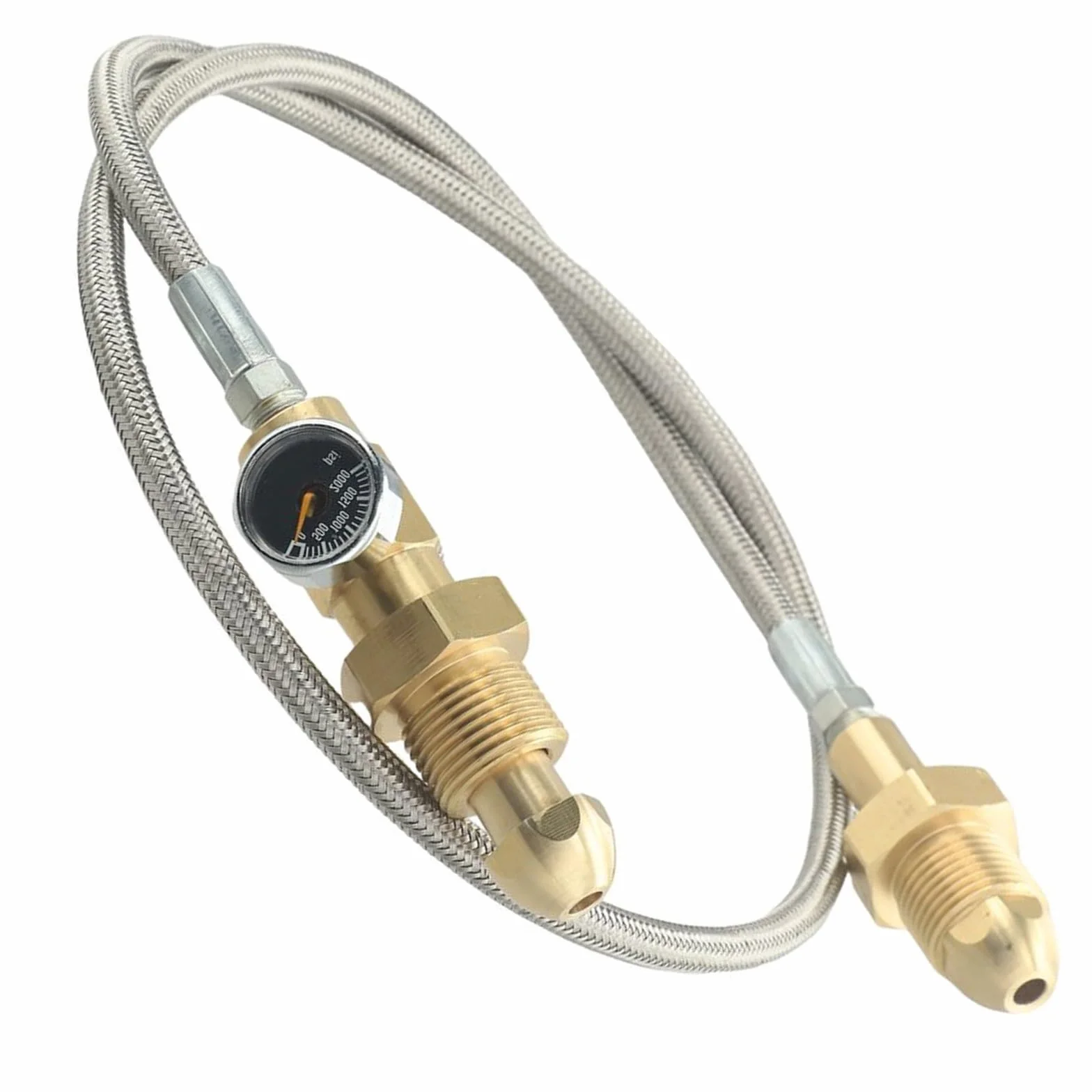 Argon - Tubo adattatore per cilindro, in acciaio inossidabile, compatibile BS341 No.3, filettatura destra G5/8" per un riempimento sicuro, tubo di trasferimento resistente da 90 cm