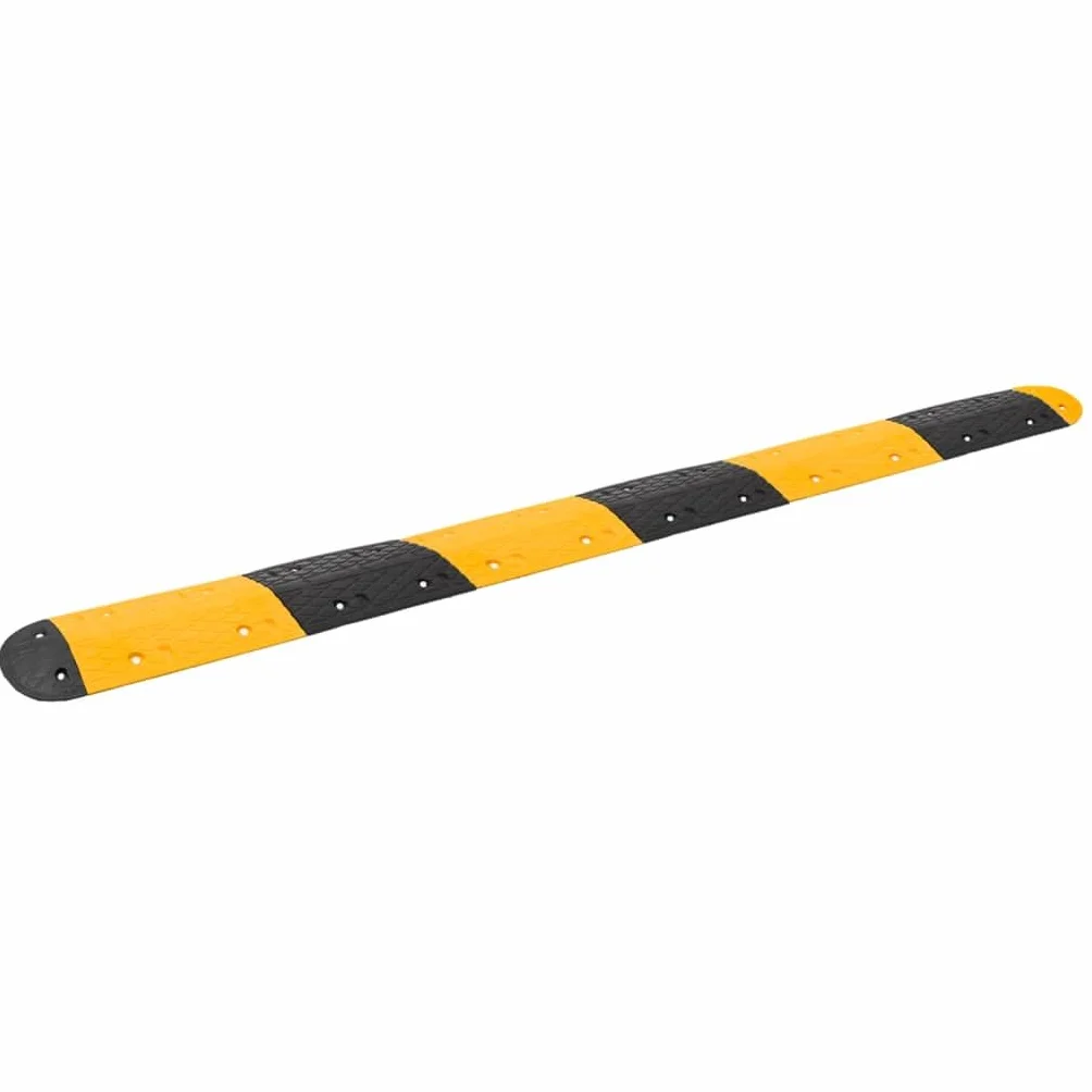 vidaXL Dosso Giallo e Nero 323x32,5x4 cm in Gomma, dissuasore di velocità, rallentatore, dosso in gomma, dosso artificiale, dosso stradale