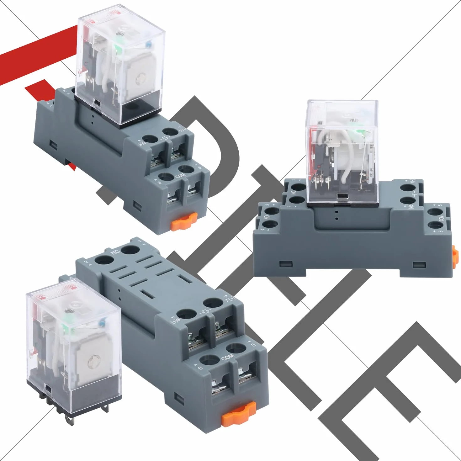 APIELE Relè elettromagnetico di potenza MY2NJ HH52P bobina 2PDT 2NO+2NC 8 pin 10 A con spia luminosa con attacco (24 VDC)