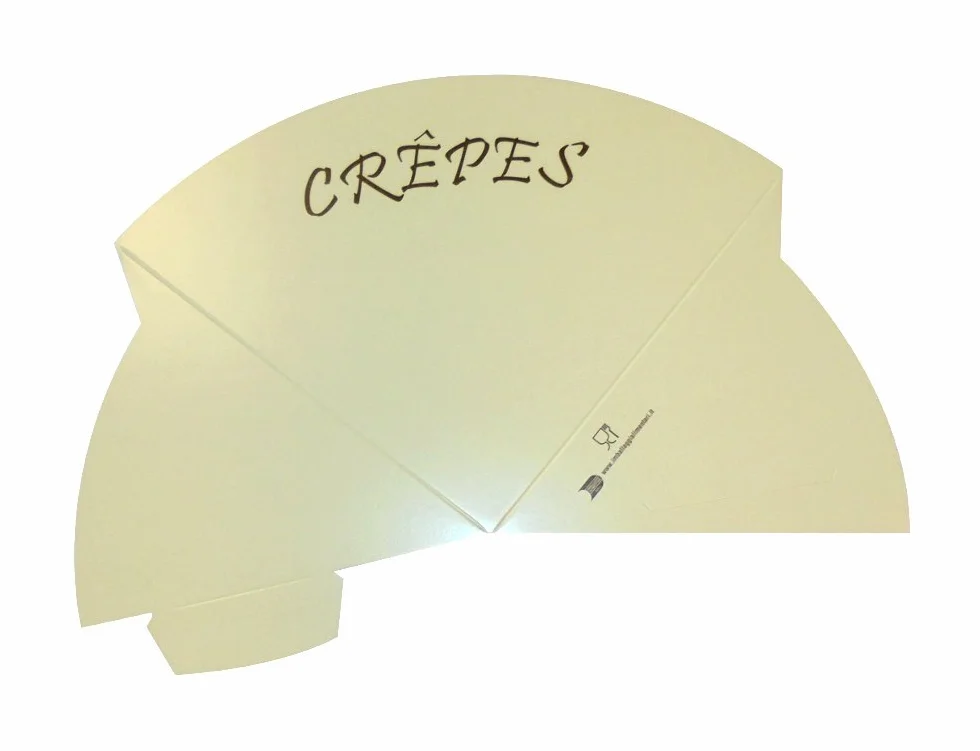 PZ 250 Porta Crepes in CARTONCINO Alimentare Dispenser per Crepe da ASPORTO