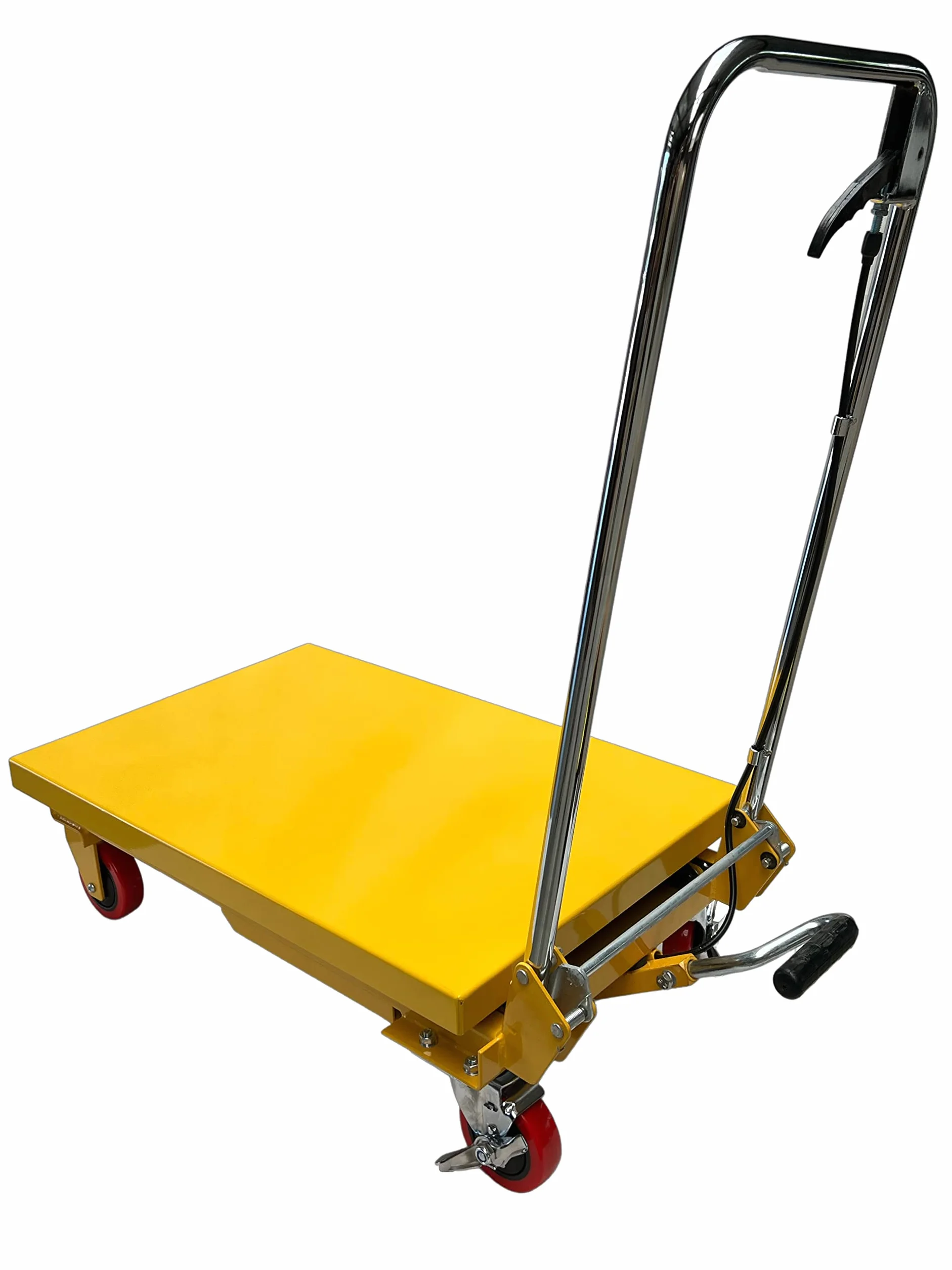 Kraftwelle 150 kg capacità di carico tavolo sollevatore idraulico a forbice carrello elevatore mobile carrello da sollevamento carrello piattaforma ponte sollevatore con 4 ruote in poliammide giallo
