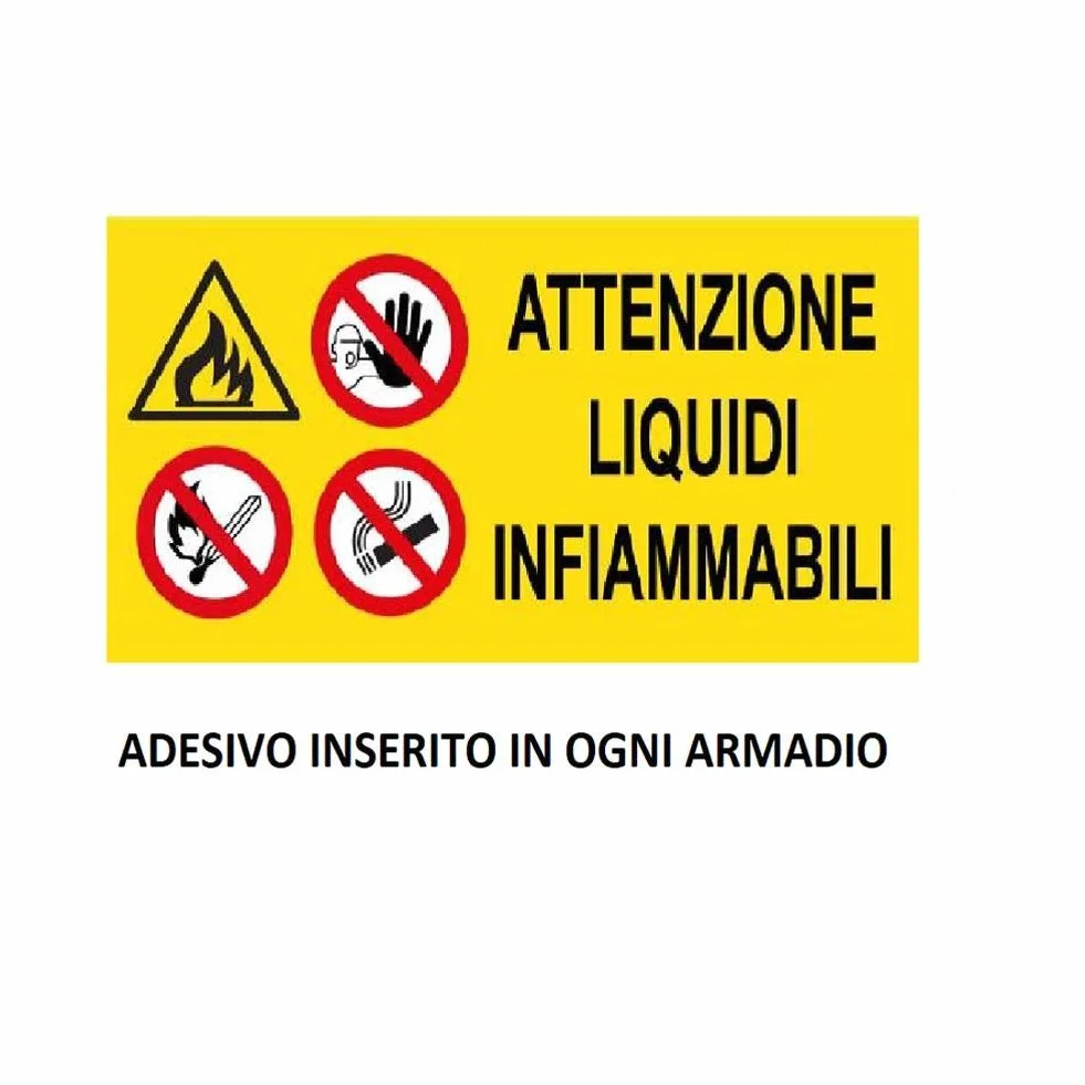 Armadio di sicurezza per prodotti infiammabili, Mis. 580 L x 460 P x 1000 H mm, giallo RAL 1023