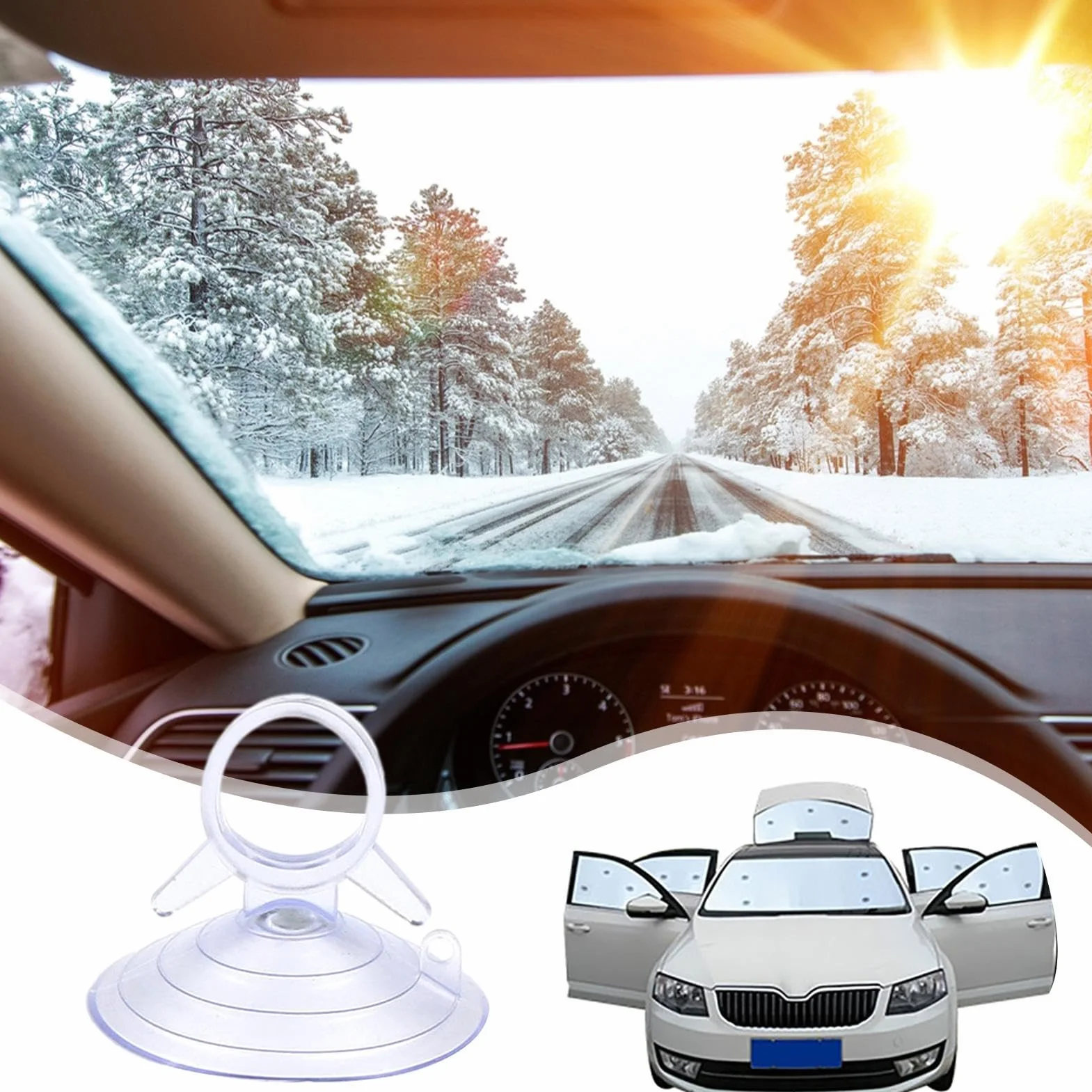 Ventosa per vetro automobilistico | Ventose per parasole per parabrezza auto,Ganci a ventosa a coda di rondine con anello di trazione automobilistico riutilizzabile per del bagno del