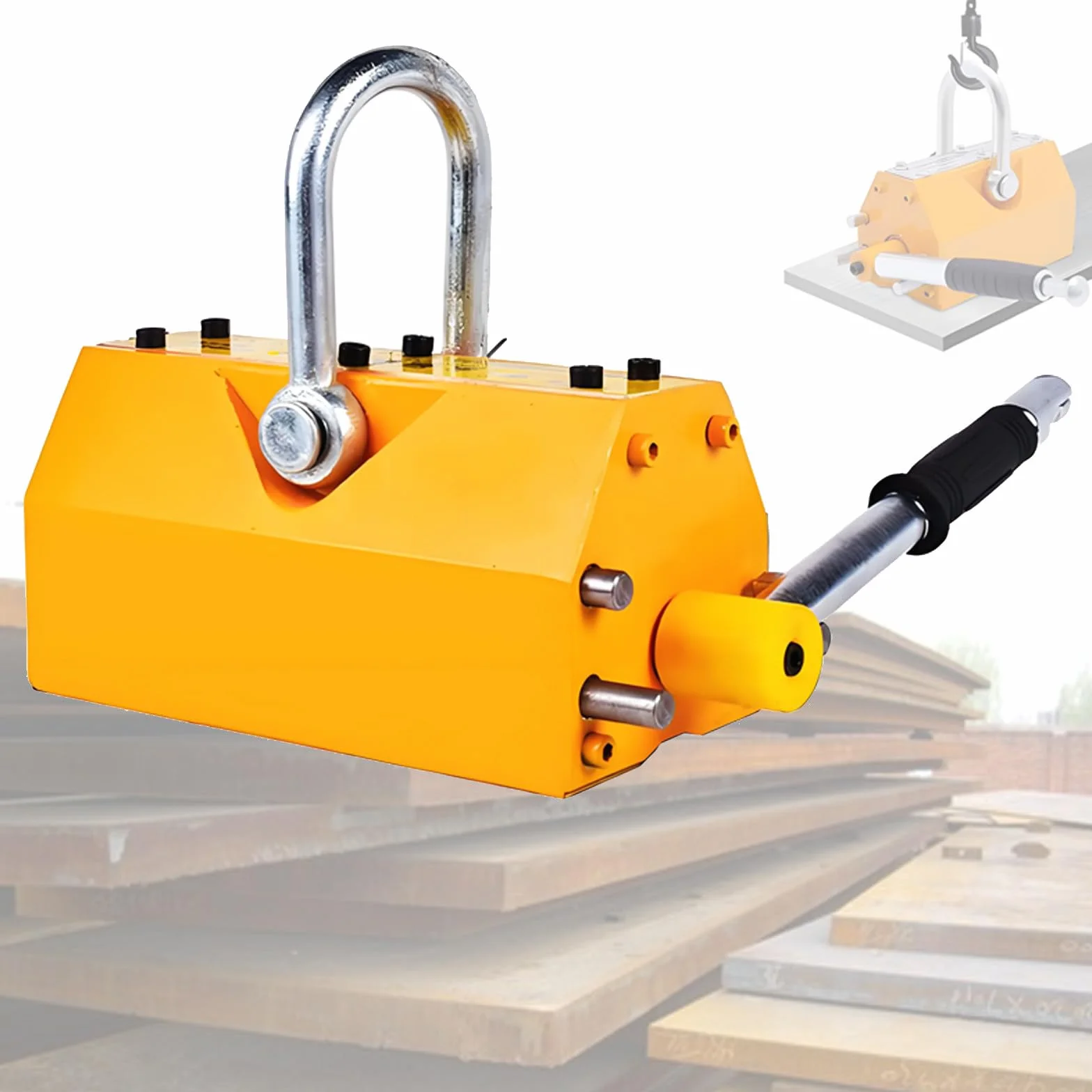 Sollevatore magnetico con rilascio, magnete di sollevamento in metallo, sollevatore magnetico in acciaio, gru da officina per il sollevamento di materiali e attrezzature,400kg