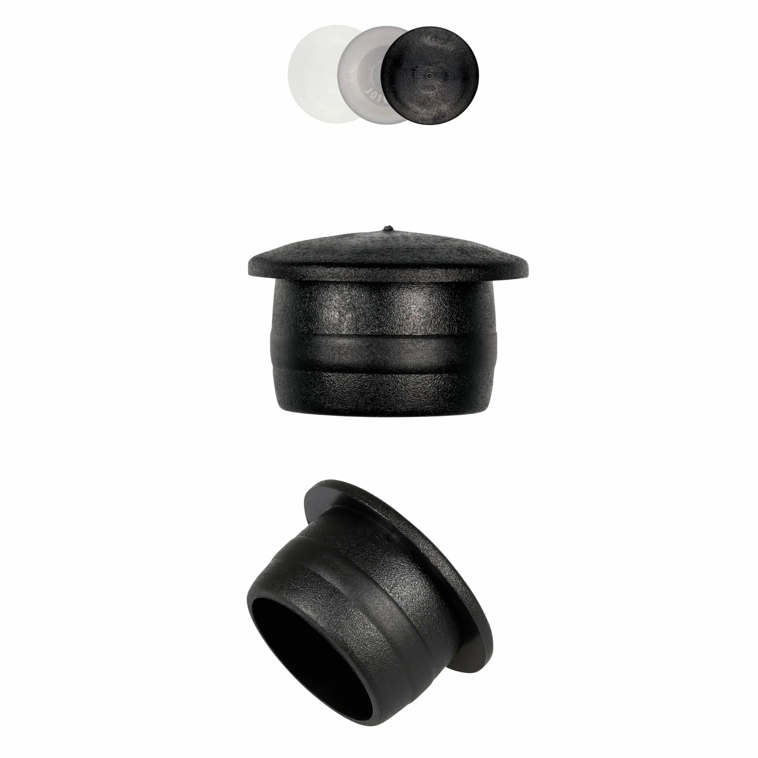Set di 50 tappi copriforo mobili in plastica, diametro asta 4,4-20,5 mm, 7,0 mm nero