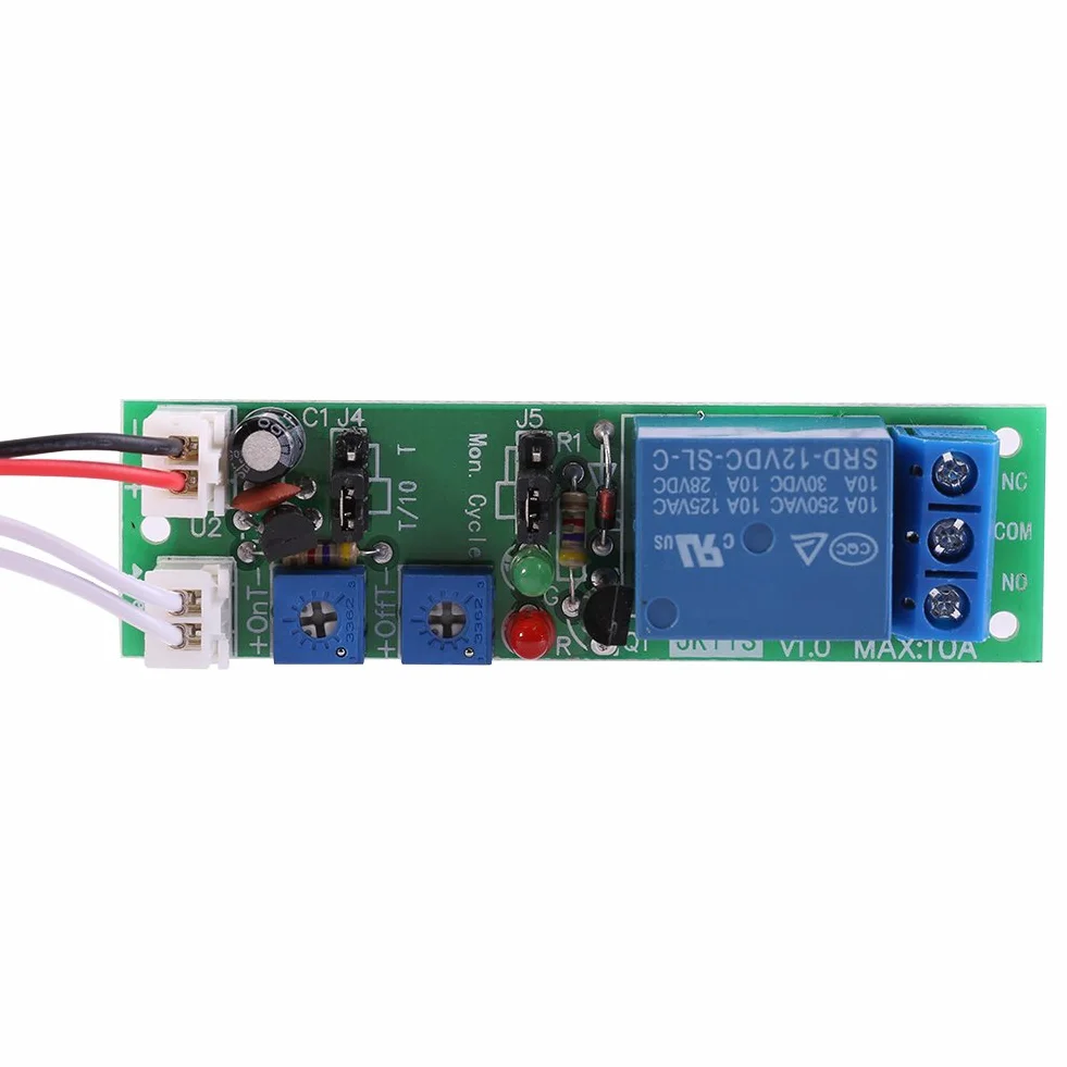 Modulo Ritardo Temporizzatore Ciclo Modulo Relè Accensione/Spegnimento Regolabile Dc 5v 12v 24v (DC12V,0-120min)