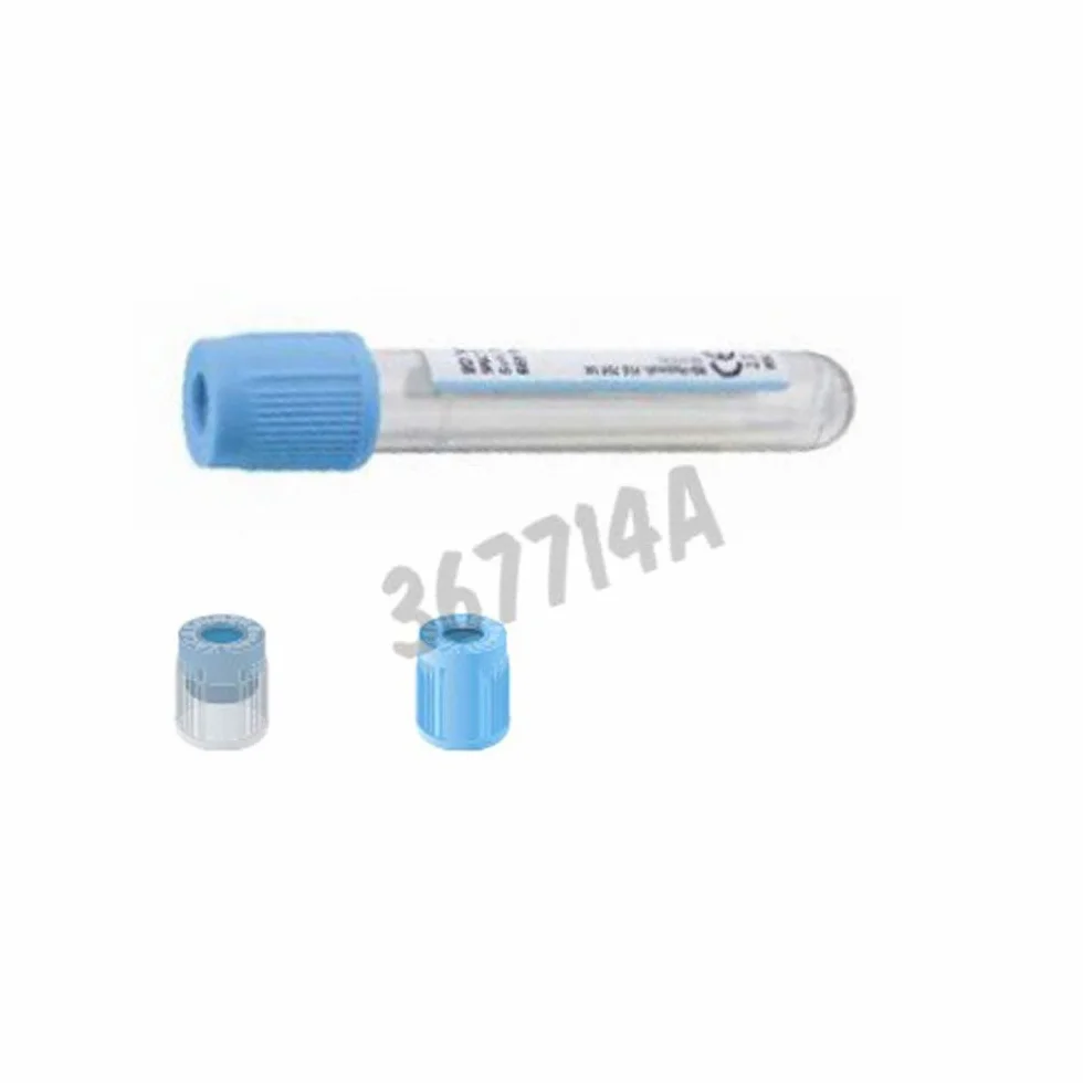 BD Medical 367714 Vacutainer in vetro PET tubo per test 9NC citrato di sodio/CTAD di coagulazione, tappo blu chiaro, etichetta carta, 13 mm Ø, 75 mm di lunghezza, 4,5 ml, confezione da 100