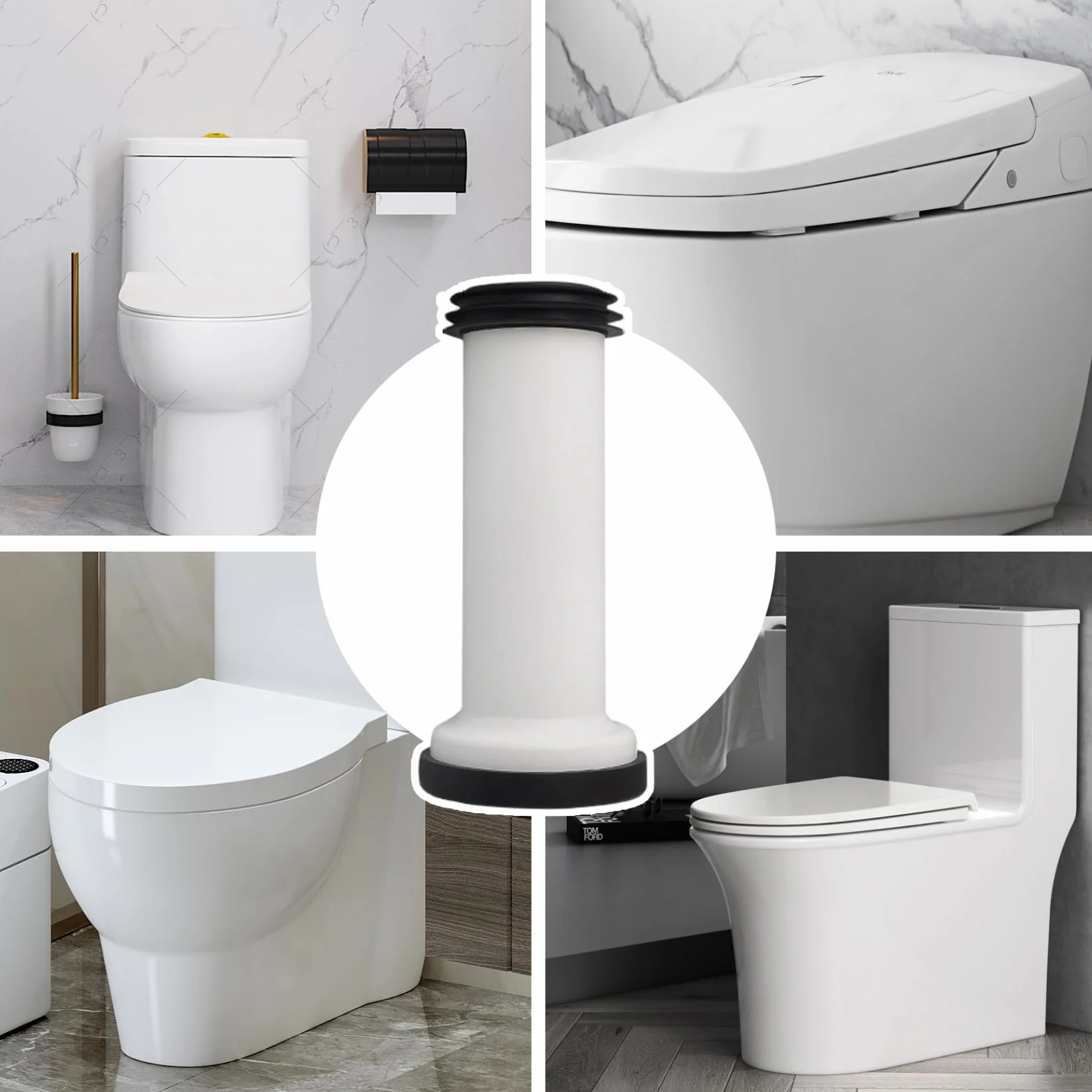 Adattatore per tubo di scarico WC, tubo flessibile in plastica PE sigillato rigido dritto