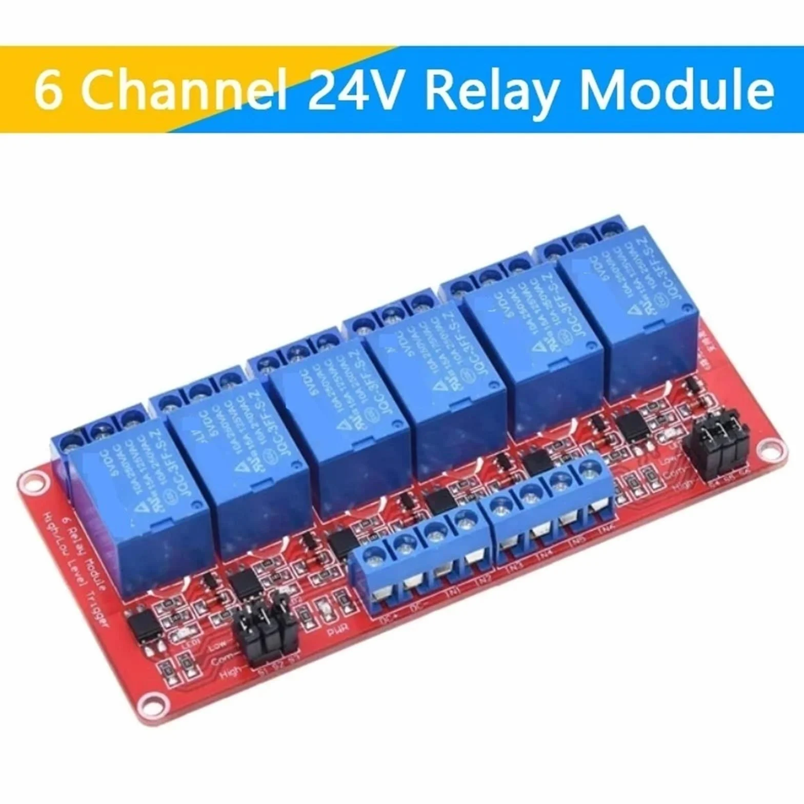 Modulo relè 5V 12V 24V con uscita relè optoaccoppiatore 1 2 4 6 8 canali Modulo relè Controllo apparecchiature di automazione(6 Channel 24V,5PCS)