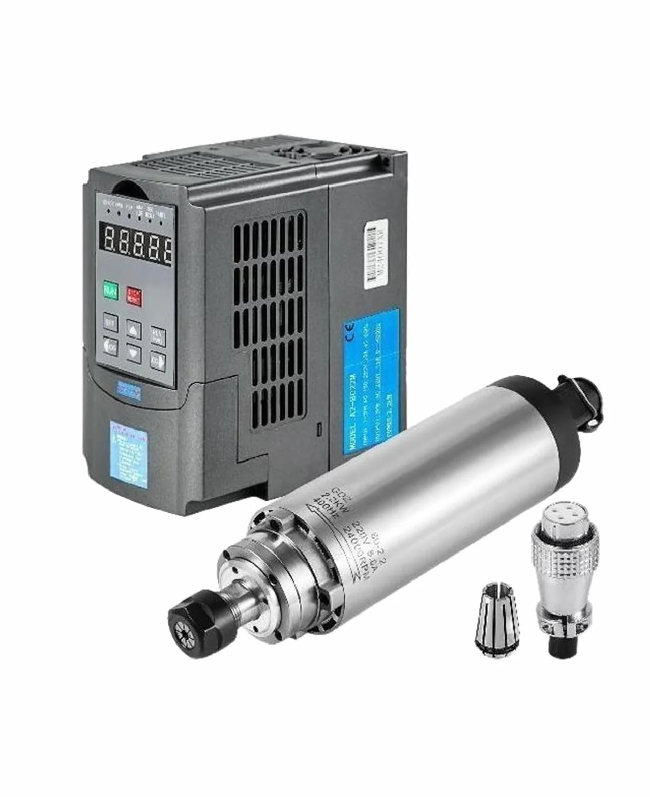 3H-P 2.2KW VFD con azionamento a frequenza variabile e Motore mandrino raffreddato ad Aria da 2.2KW con mandrino a Pinza ER20 for fresatura di Router di CNC