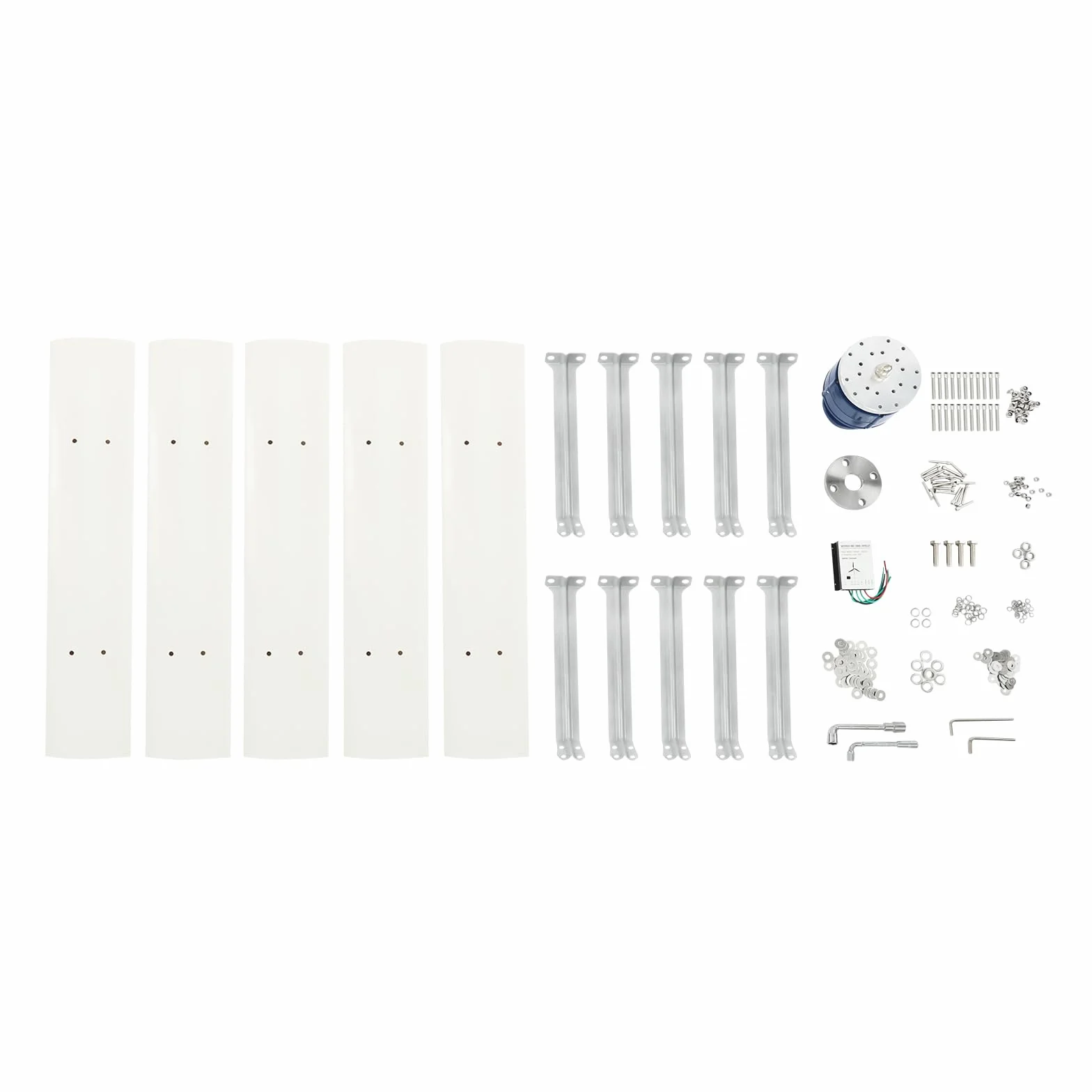 Generatore eolico verticale da 100 W, turbina eolica con 5 pale e controller, magnete permanente, generatore sospeso, turbina eolica per casa, campeggio (12 V)