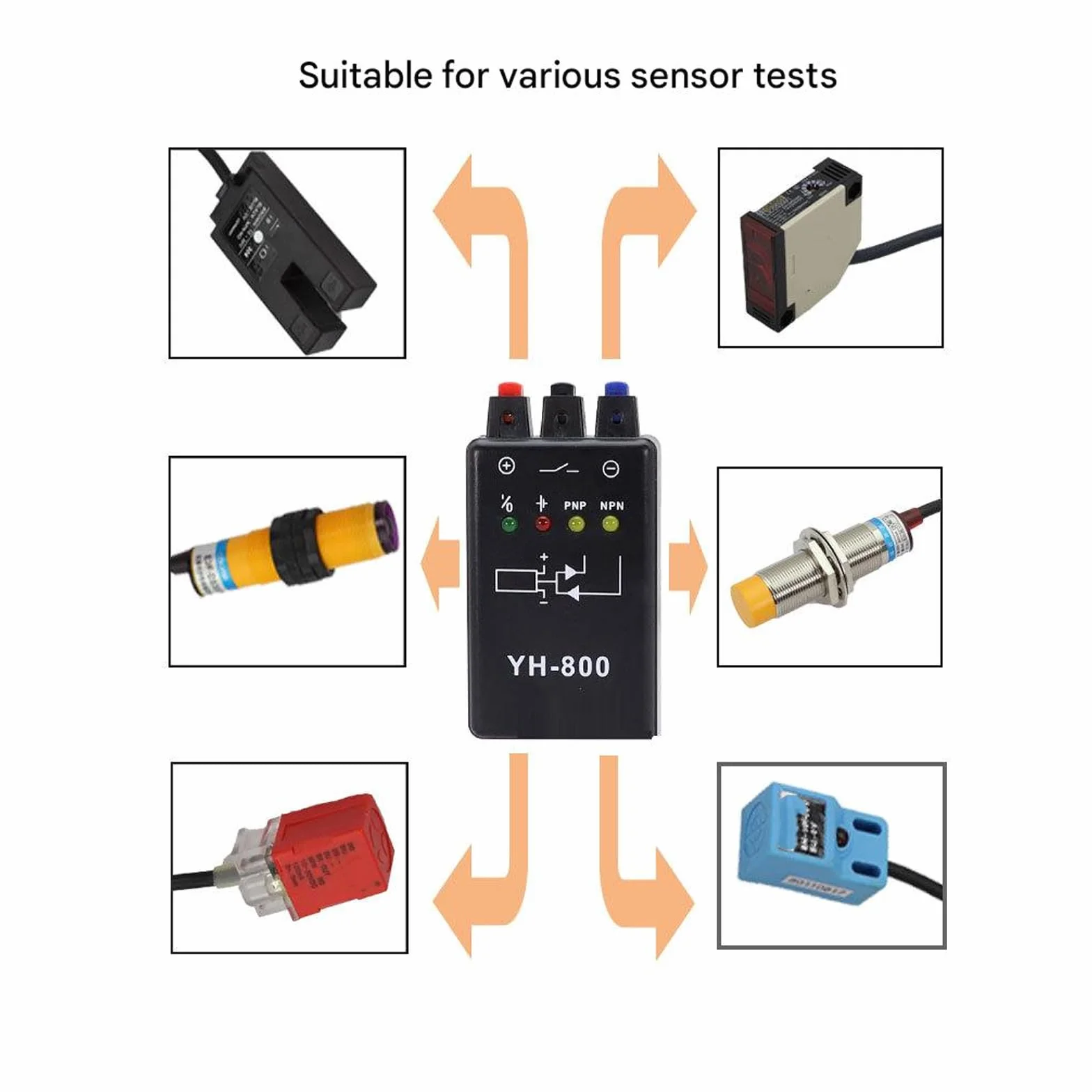 Tester per sensori fotoelettrici YH800 Strumento di test affidabile per fotocellule con indicatori chiari per risultati facili Tester fotoelettrico Misurazione precisa