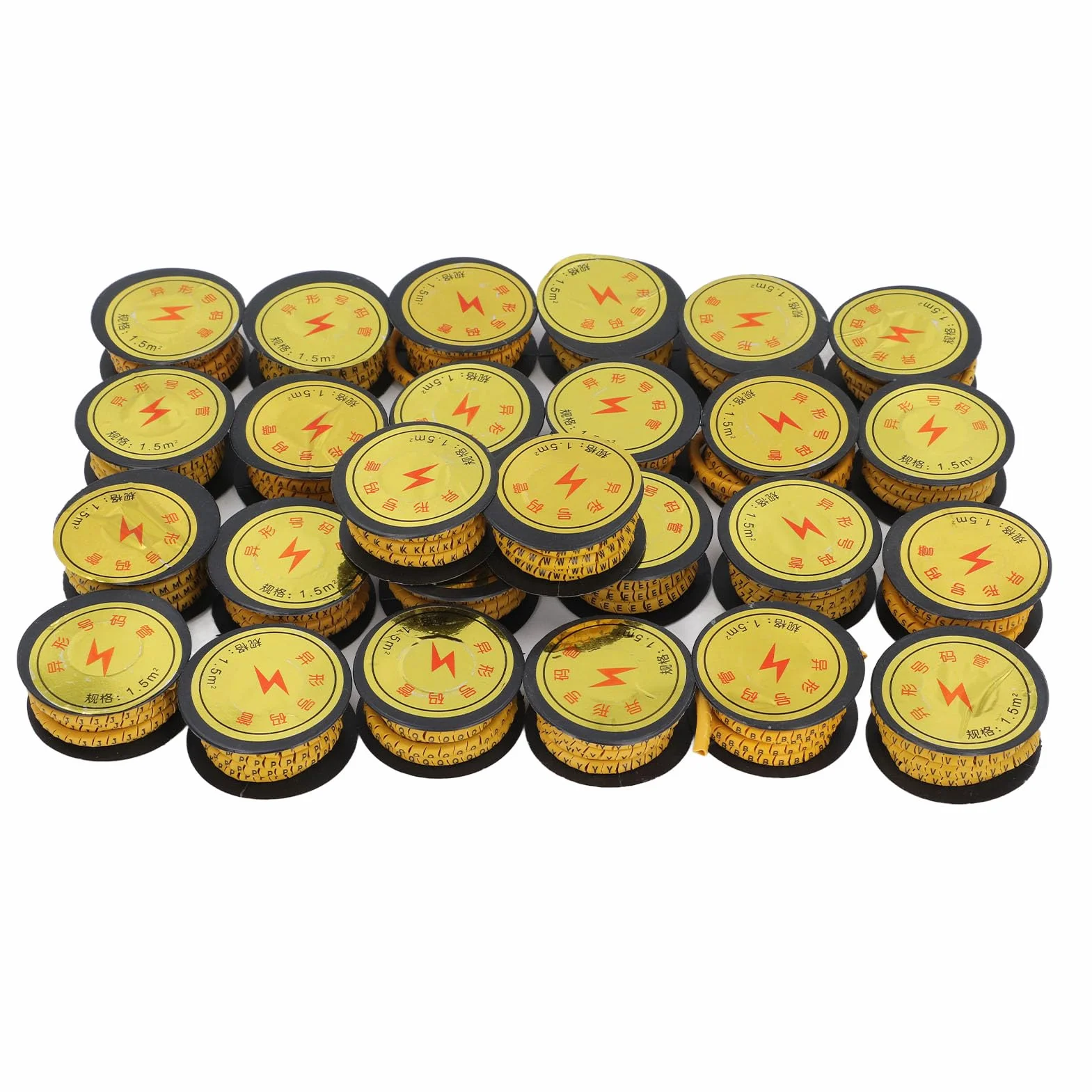 Marcatore Cavi Elettrici, 26 Rotoli Guida Cablatura A-Z, Etichette per Cavi, Tubo per Cavi in PVC con Lettere, per Elettronica, Elettrodomestici, Cablaggio di Rete per Locomotive (1,5 m²)
