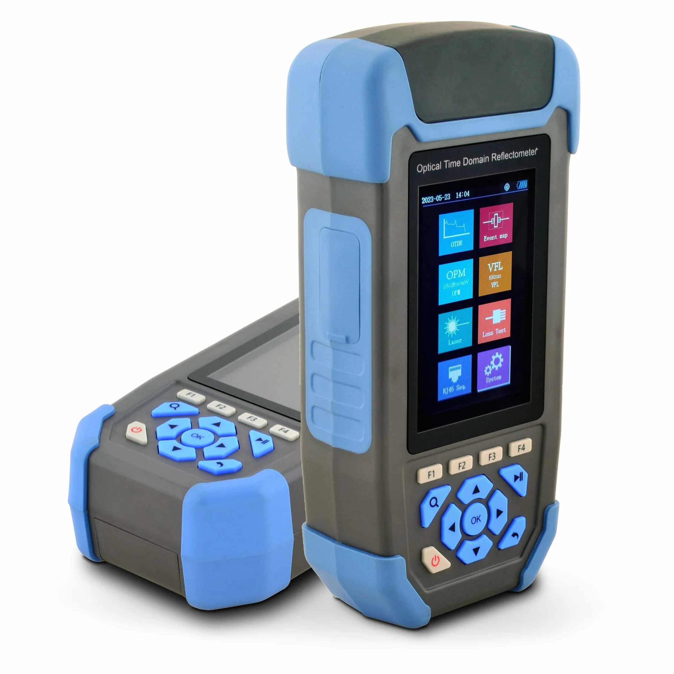 1310/1550 nm 24/22 dB 8 in 1 OTDR + scheda evento+test di perdita+VFL+OPM+OLS+RJ45 e illuminazione 3,5" Screen LWL Tester con SC/UPC+LC/UPC&APC (OTDR42F-T1)