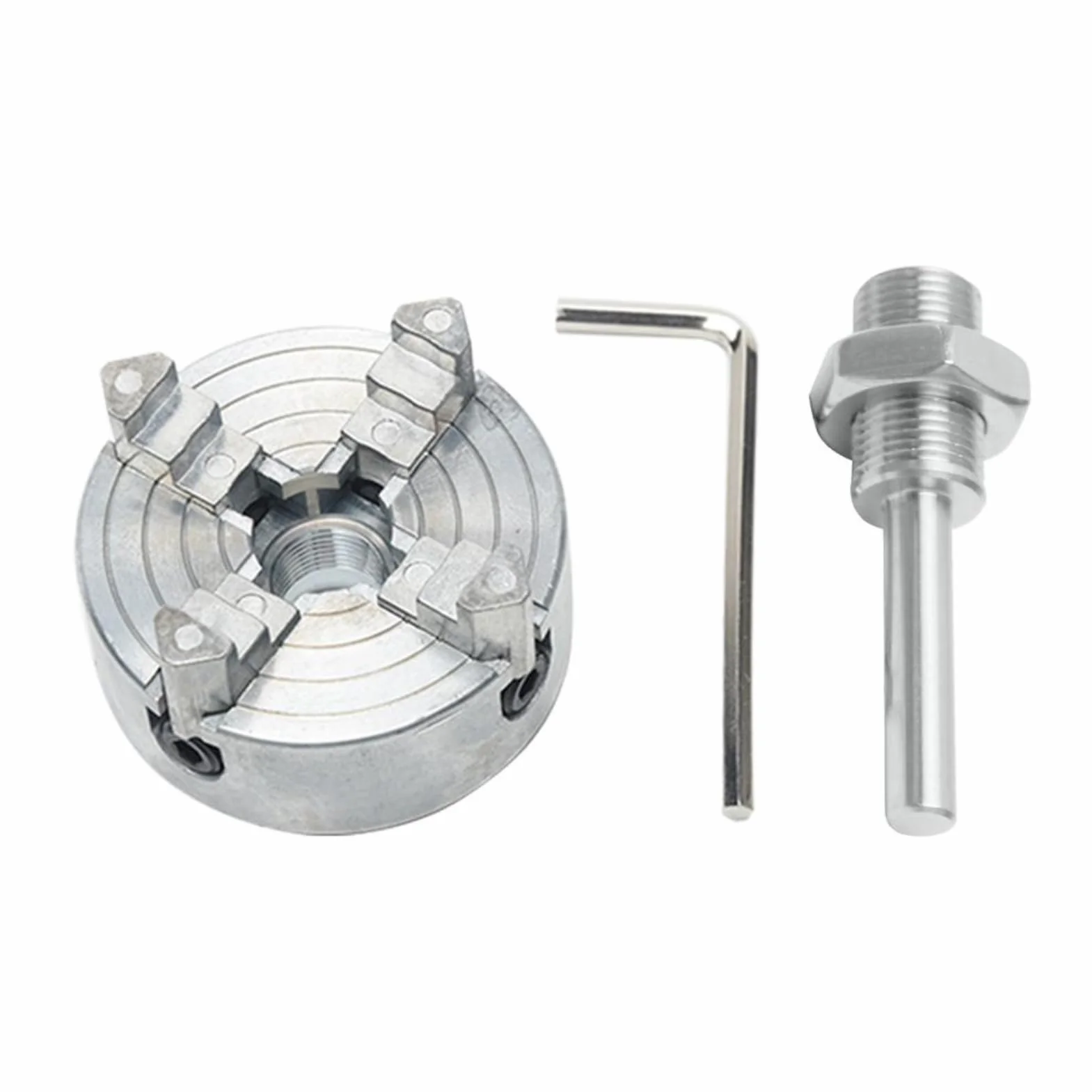 Mandrino 4 griffe per Trapano in lega di zinco Mini tornio Mandrino M12 * 1 Mandrino Trapano elettrico a mano Biella Utensile elettrico per mini tornio in metallo