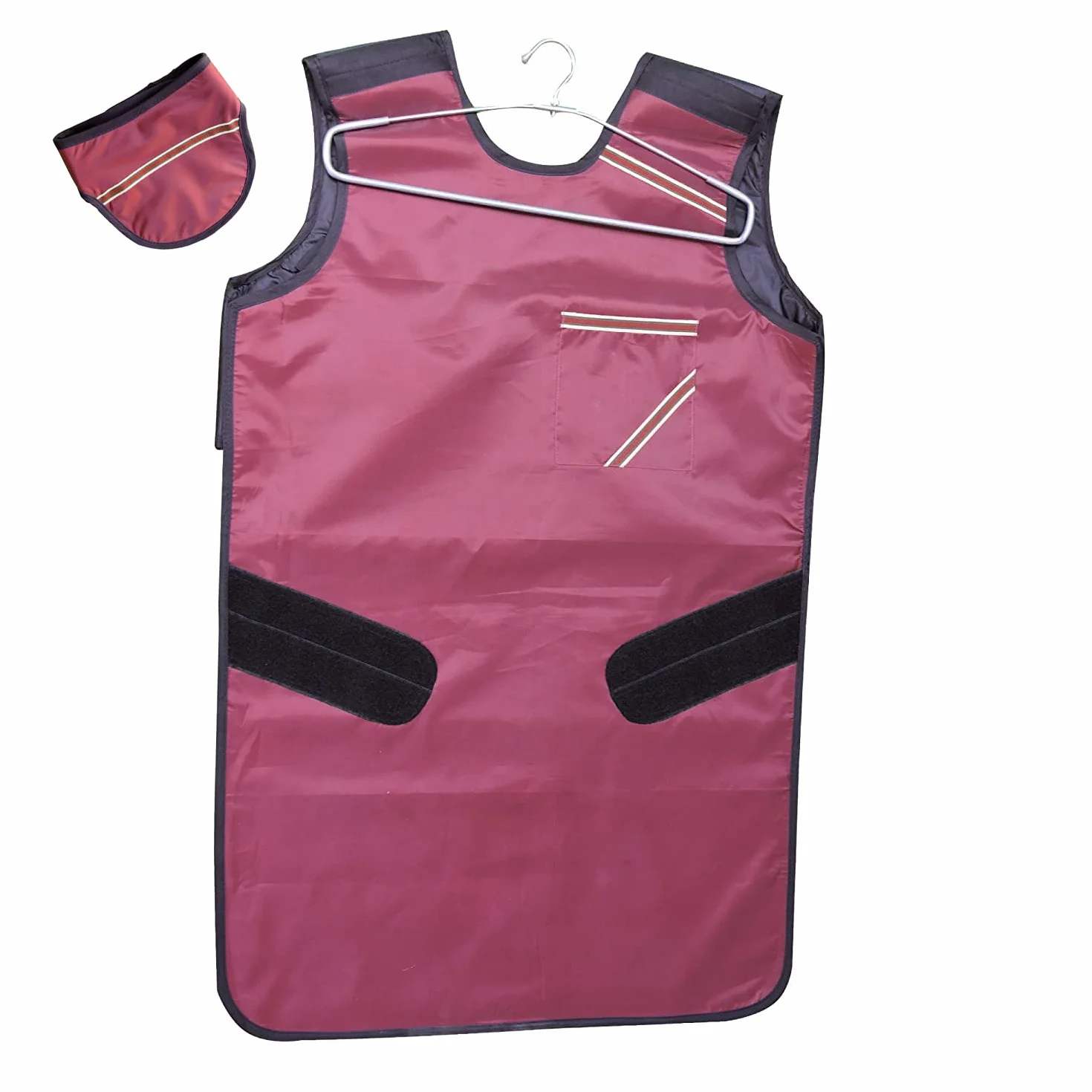 Grembiule in piombo colore marrone con piombo da 0,5 mm (pb) equivalenza con scudo tiroideo (collare tiroide) Protezione per lavorare con macchine a raggi X