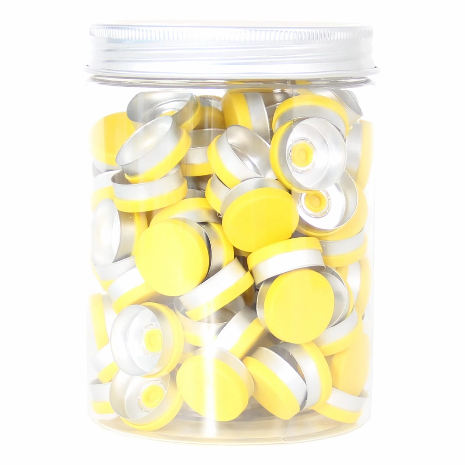 Cappucci gialli alluminio-plastica 20 mm 100 PCS per flaconcino vetro