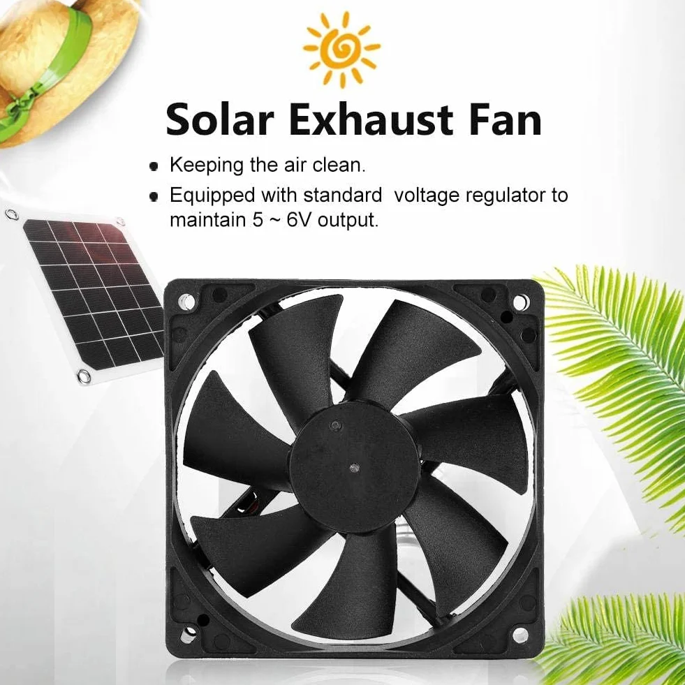 Sistema di ventole per mansarda ad energia solare, potente ventola di ventilazione e set di pannelli solari da 10 W per serra, soffitta, timpano, ventilazione di raffreddamento del magazzino